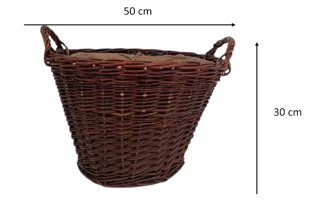 Aufbewahrungskorb Kiepe braun mit Jute groß