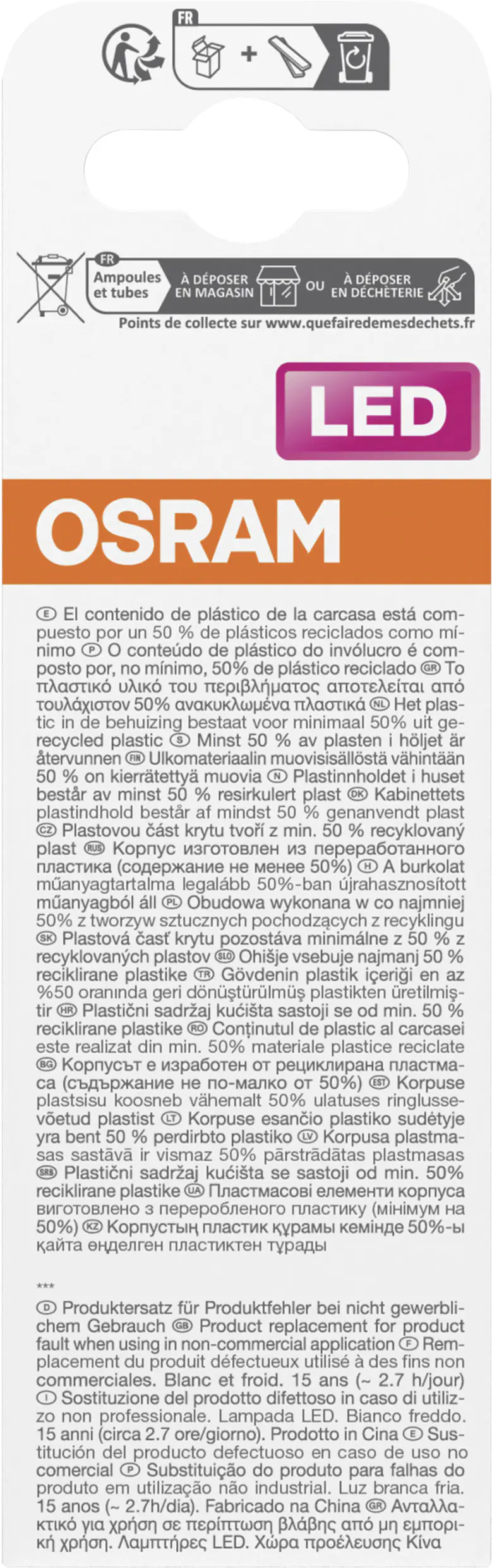 Osram LED Stiftsockellampe Pin Star E27 9W neutralweiß, weiß matt