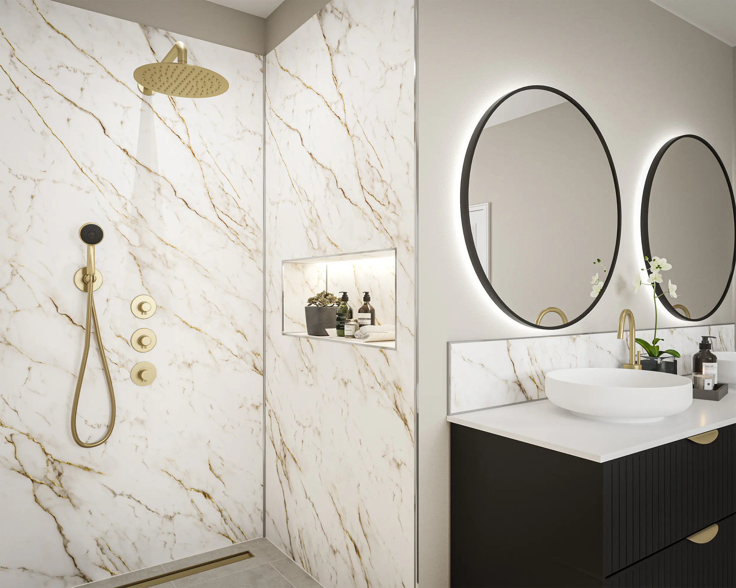Wetwall Alloy Wandpaneel  Norris Marble 60 x 244 cm
