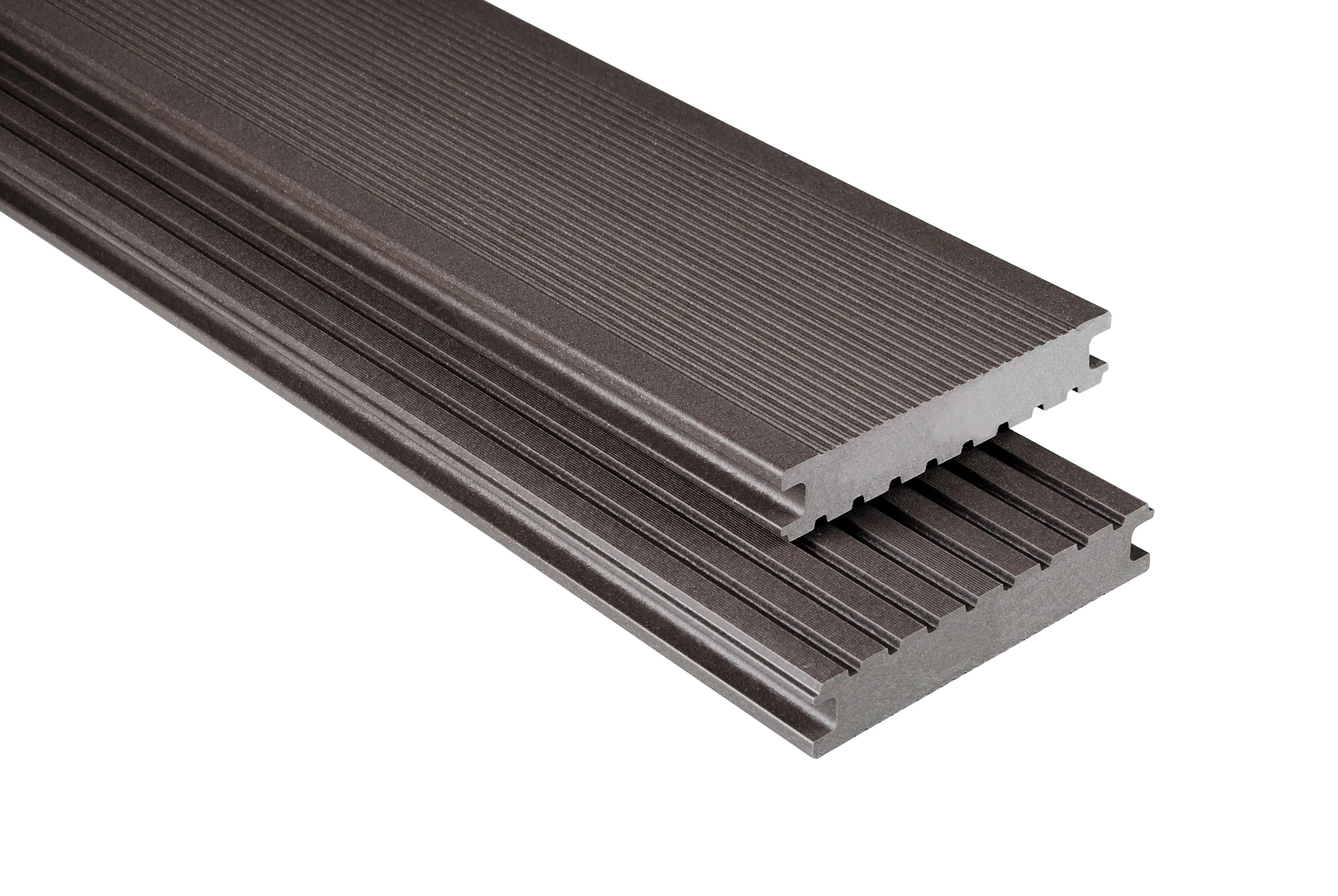 Kovalex Terrassendiele WPC Standard Massiv 14,5 x 2,6 cm graubraun mattiert Meterware