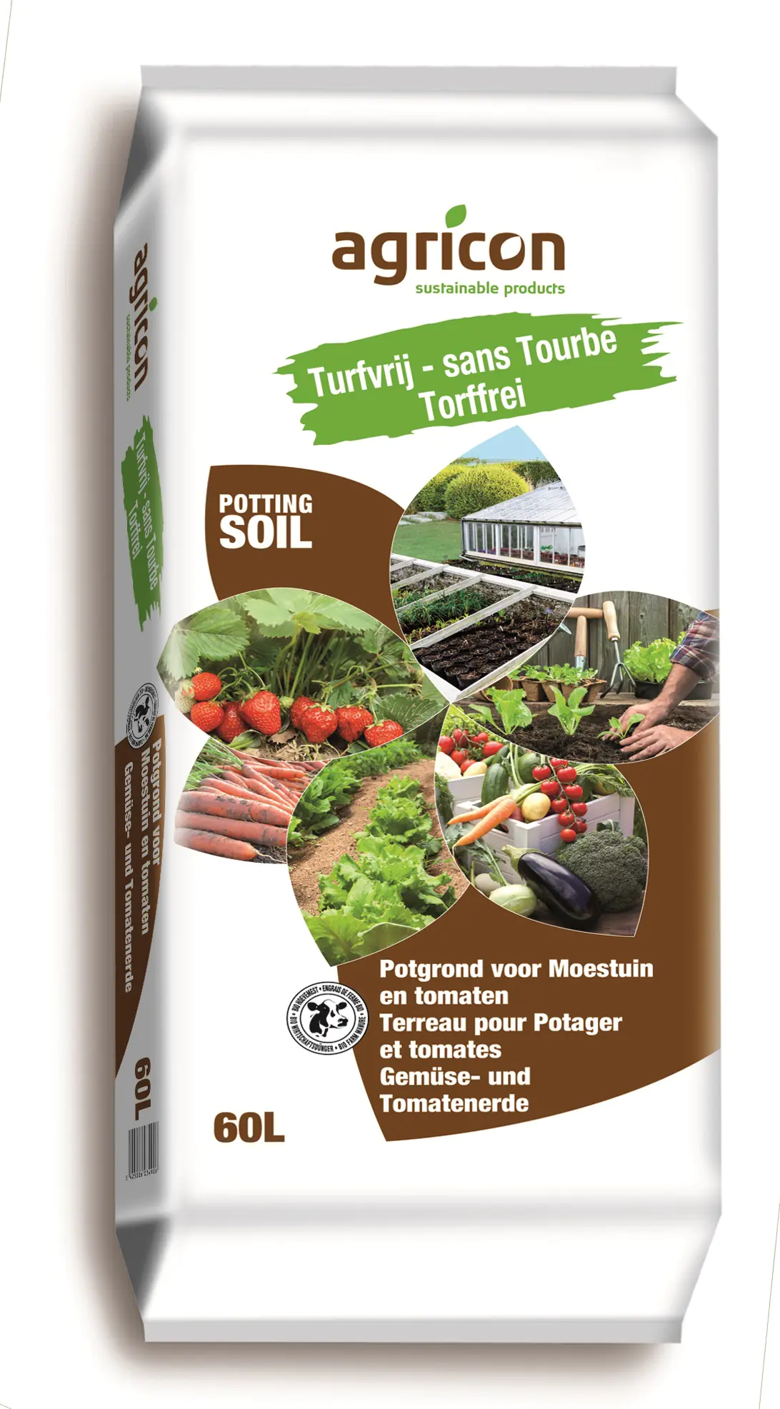 Agricon Torffreie Gemüse- und Tomatenerde 60 L