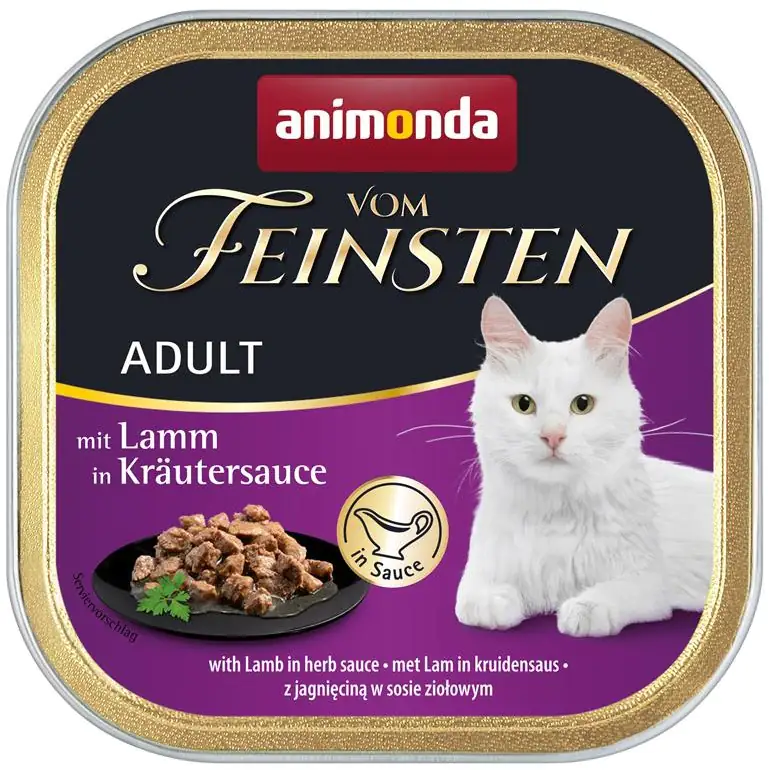Animonda vom Feinsten in Sauce Katzennassfutter Adult getreidefrei 100 g Lamm in Kräutersauce