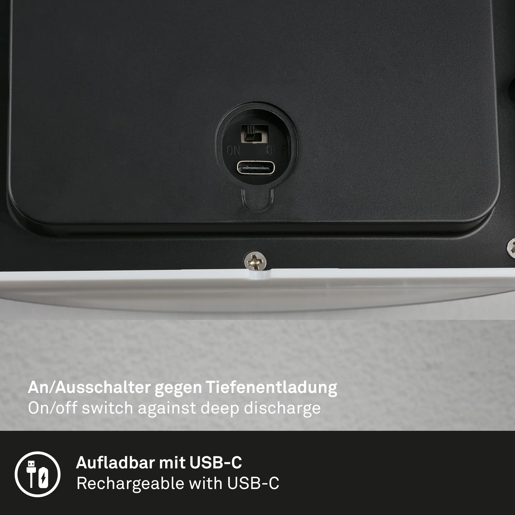 Briloner LED Akku-Außenwandleuchte 5,8W schwarz Bewegungssensor warmweiß