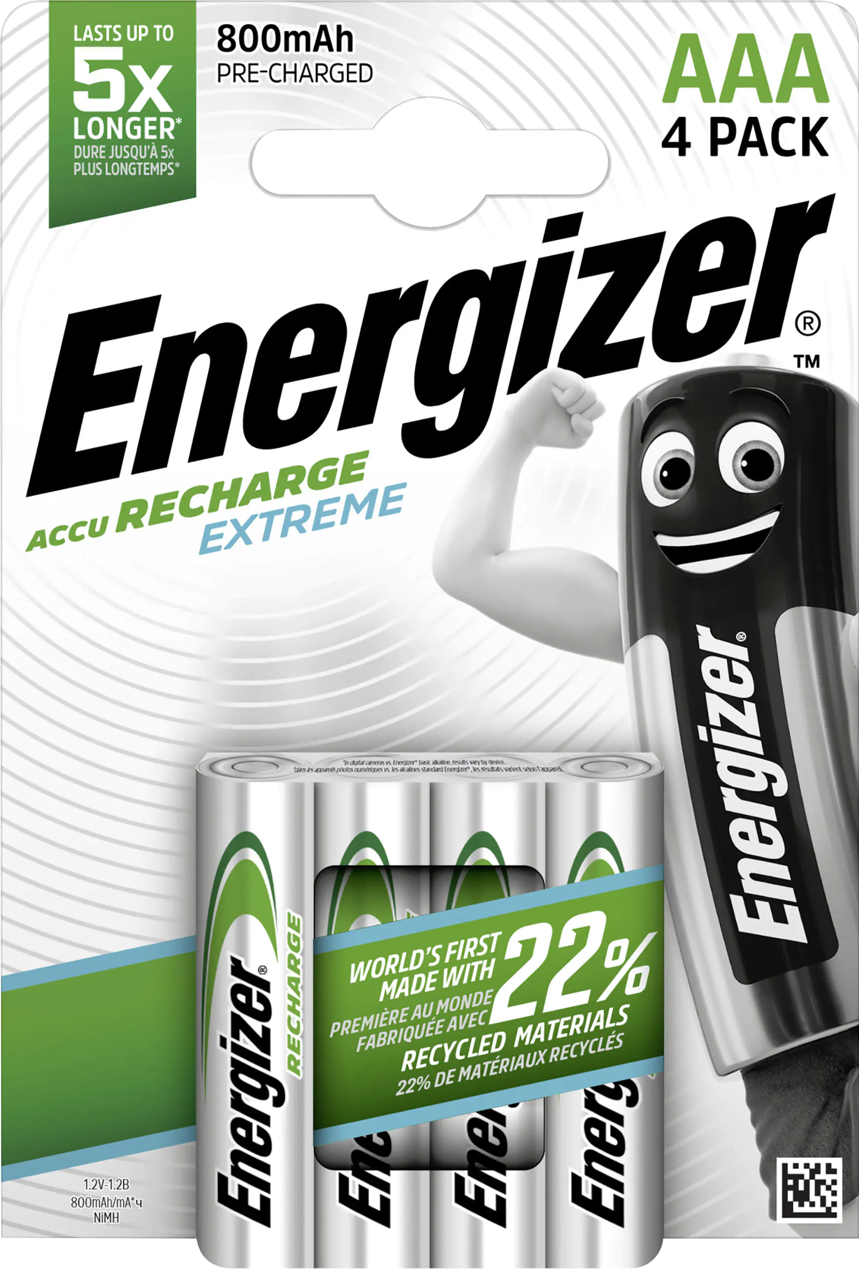 Energizer NiHM Akku Extreme Micro AAA 800 mAh 4er Pack