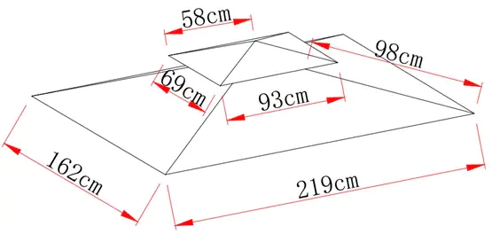 Primaster Ersatzdach Prato 219 x 162,5 cm dunkelgrau