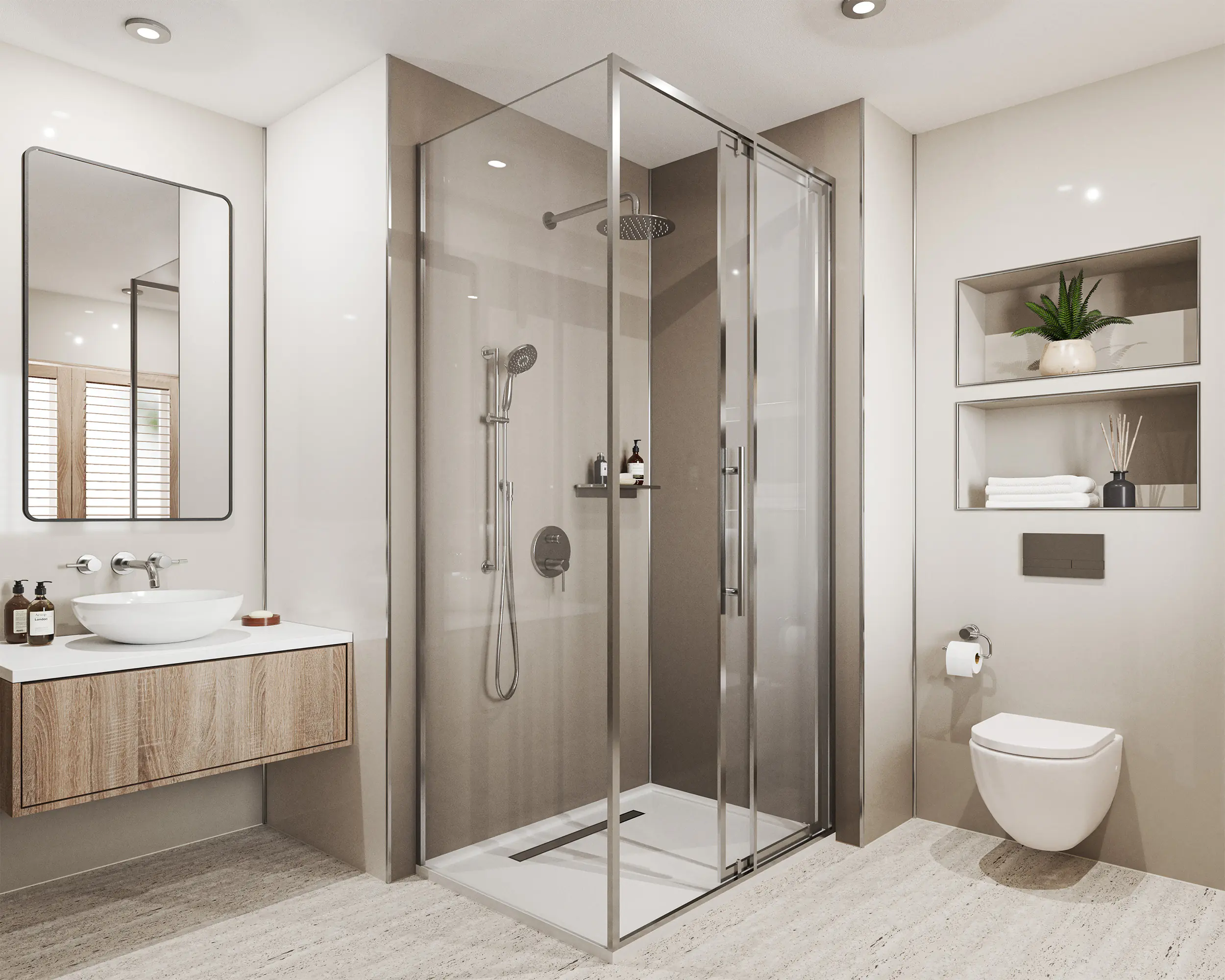 Wetwall Alloy Wandpaneel  Terra Grey/Seabreeze Green 120 x 244 cm