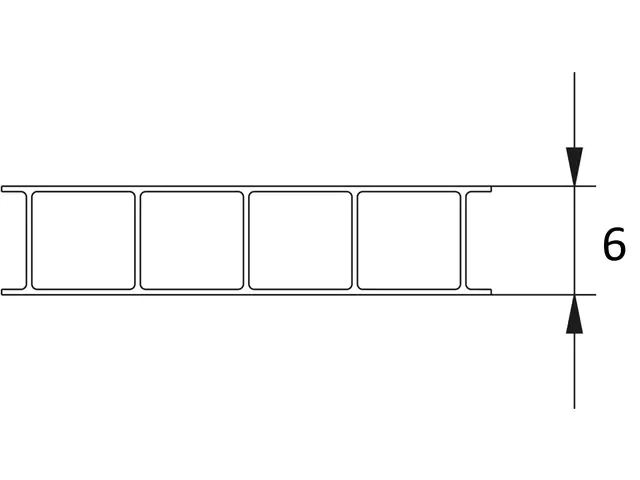 Gutta Polycarbonat-Doppelstegplatte 250 x 98 cm 6 mm klar