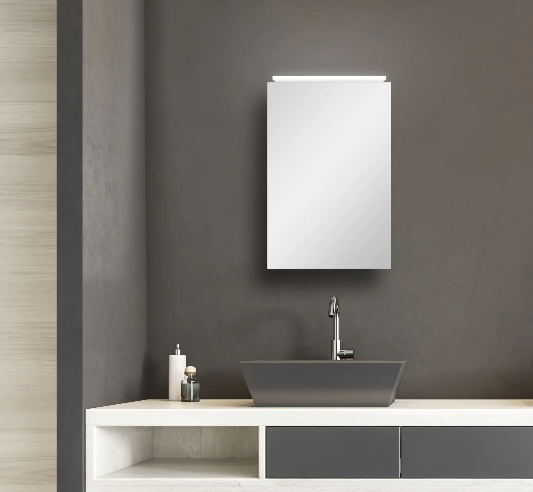 DSK Spiegelschrank Aluminio Vegas 40x60 cm