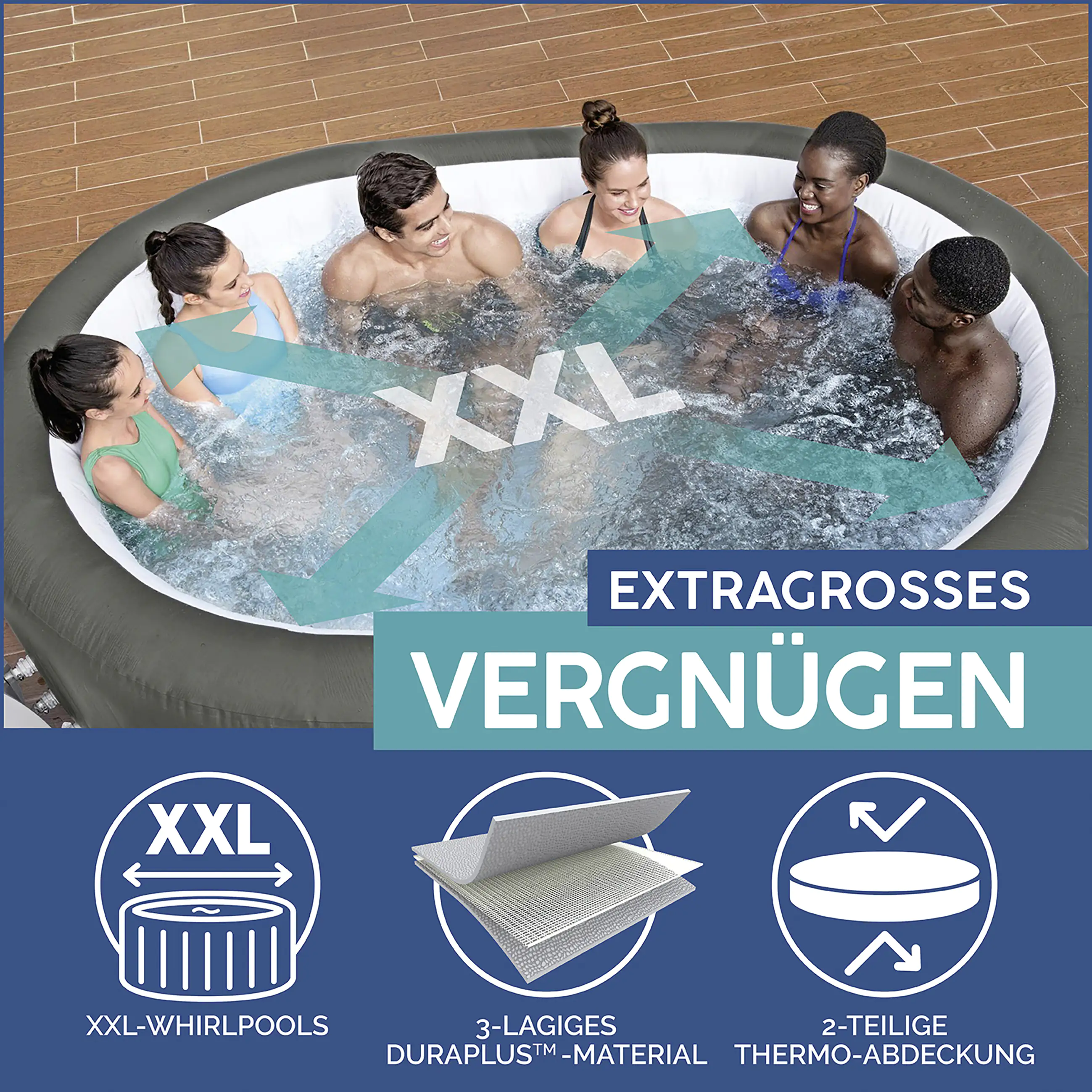 Bestway Whirlpool LAY-Z-SPA Mauritius AirJet oval 270 x 180 x71 cm