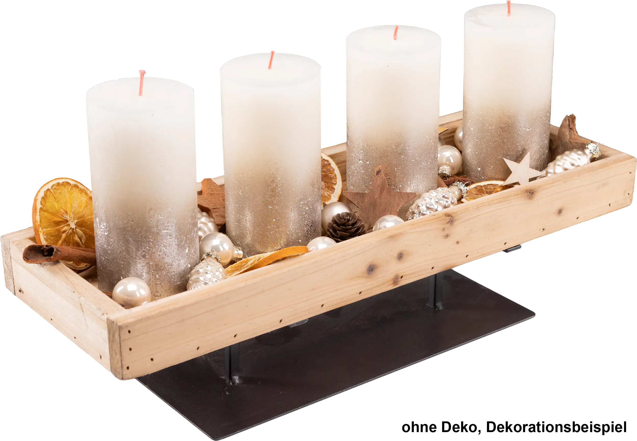 TrendLine Deko Tablett Holz 45 x 16 x 12 cm braun schwarz