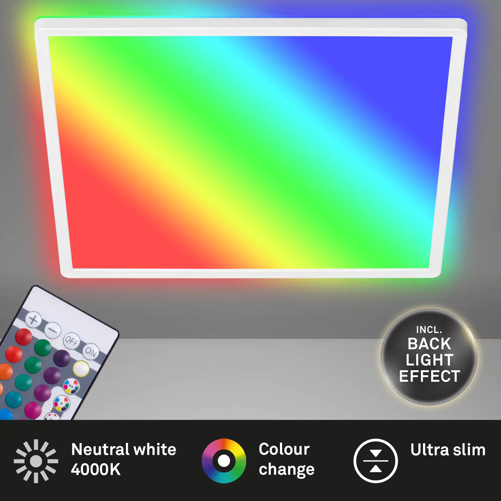 Di-Ka Ultraflaches RGBW LED Panel SLIM mit Hintergrundbeleuchtung