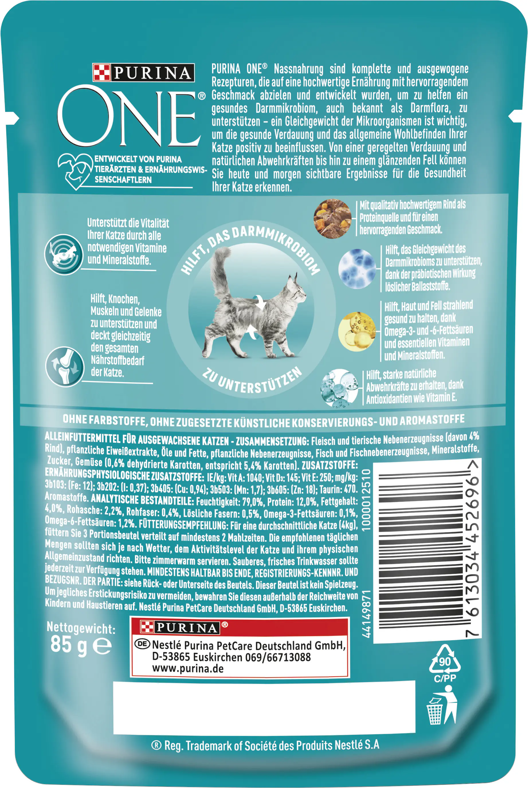 Purina ONE Adult Rind Katzennassfutter 85 g