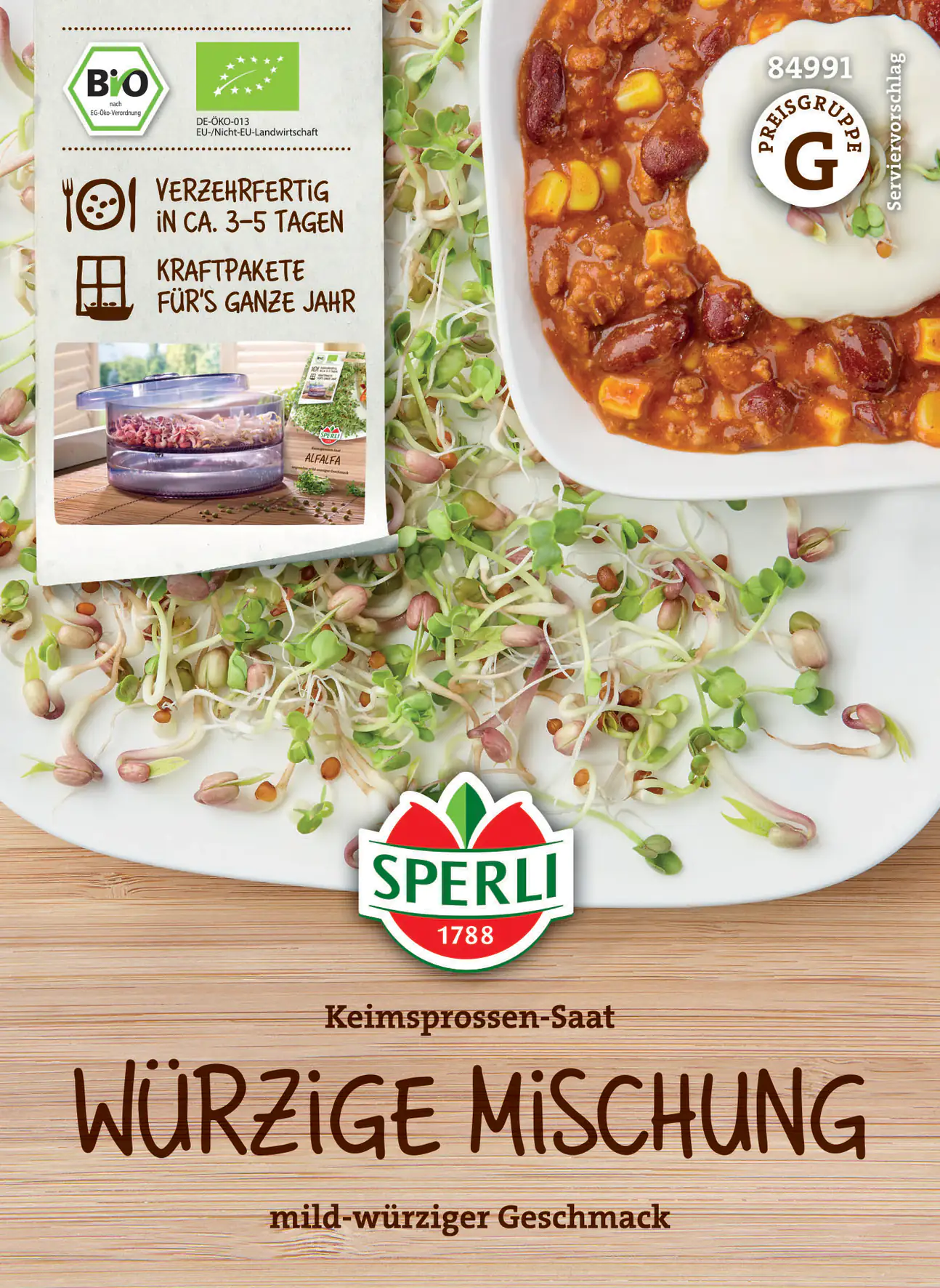 Sperli BIO Keimsprossen-Saat Würzige Mischung