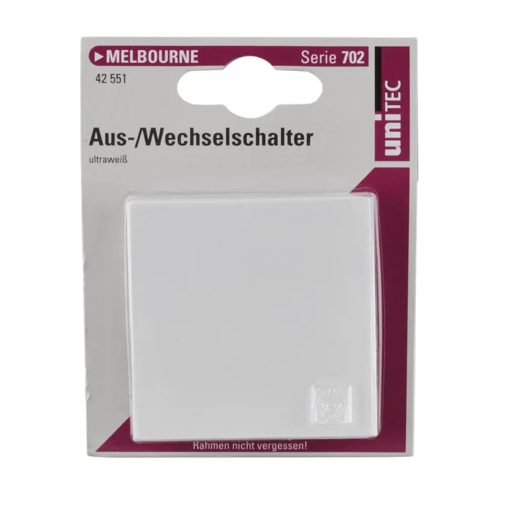 Unitec Aus-Wechselschalter mit Wippe ultraweiß, Serie Melbourne