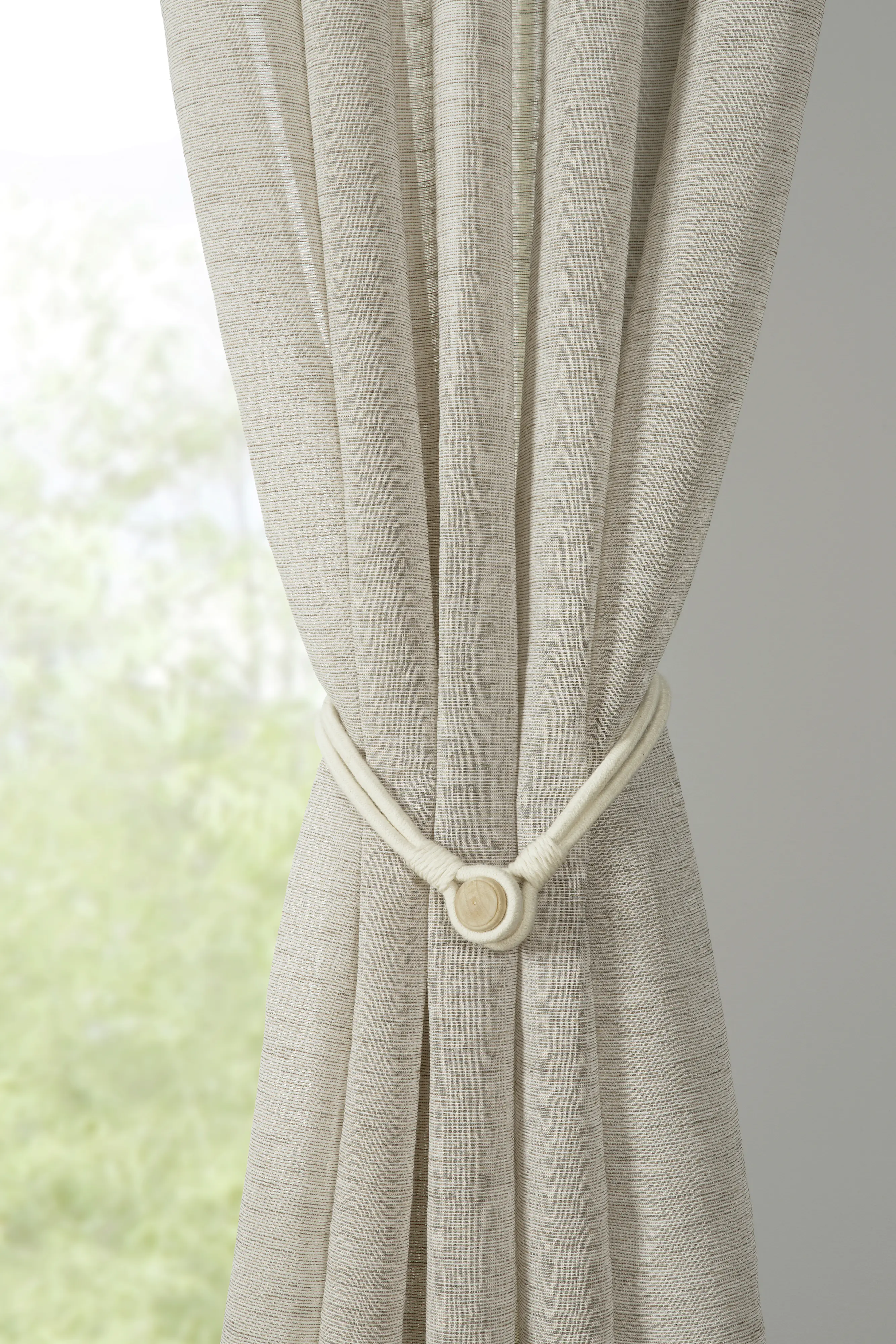 Gardinia Raffhalter für Vorhänge Kordel 47 cm beige - 2 Stück