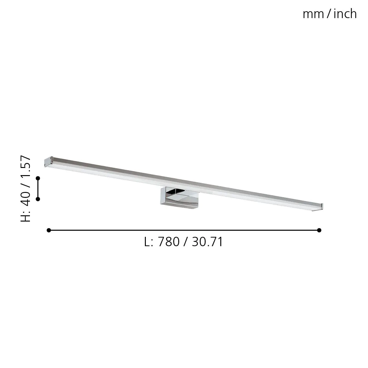 Eglo LED Spiegelleuchte Pandella 1 chrom 78 x 4 cm neutralweiß