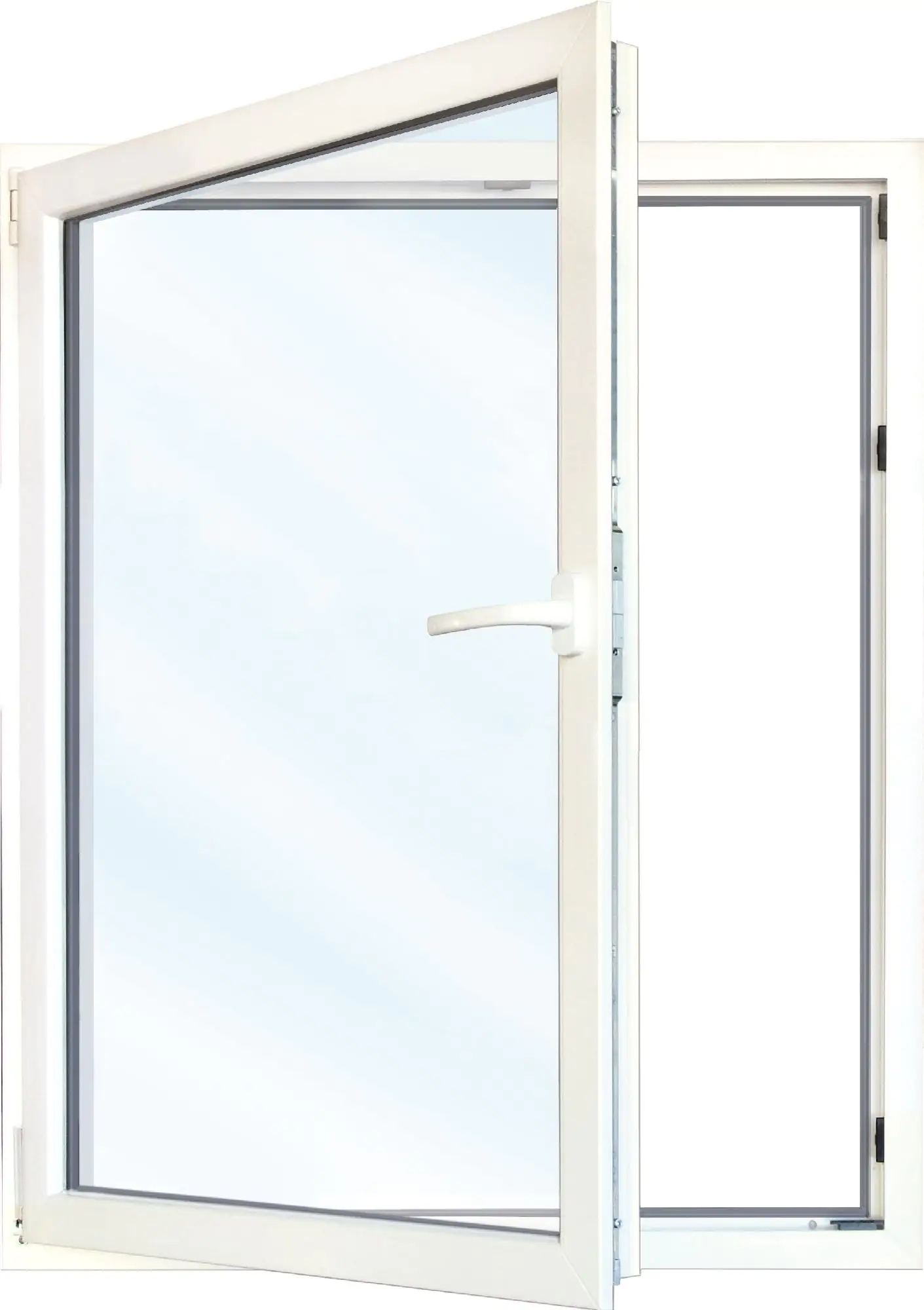 Meeth Fenster 95 x 140 cm DIN links 1 flügelig Dreh-Kipp weiß/golden Oak