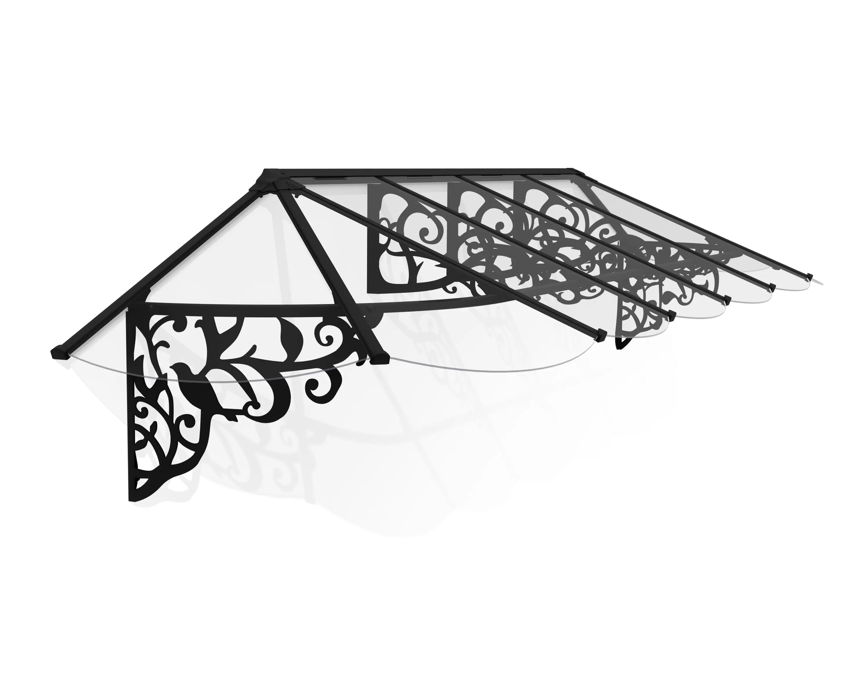 Canopia Vordach Lily 3600 Schwarz Alu 370 x  88 cm