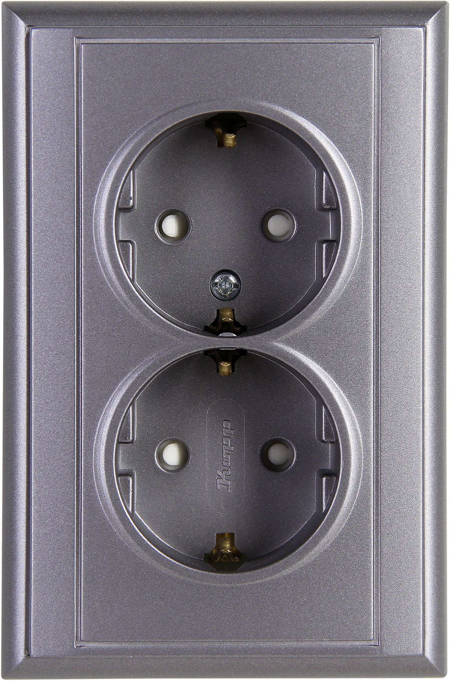 Kopp Schutzkontakt-Steckdose 2-fach MALTA silber-anthrazit, 927615084