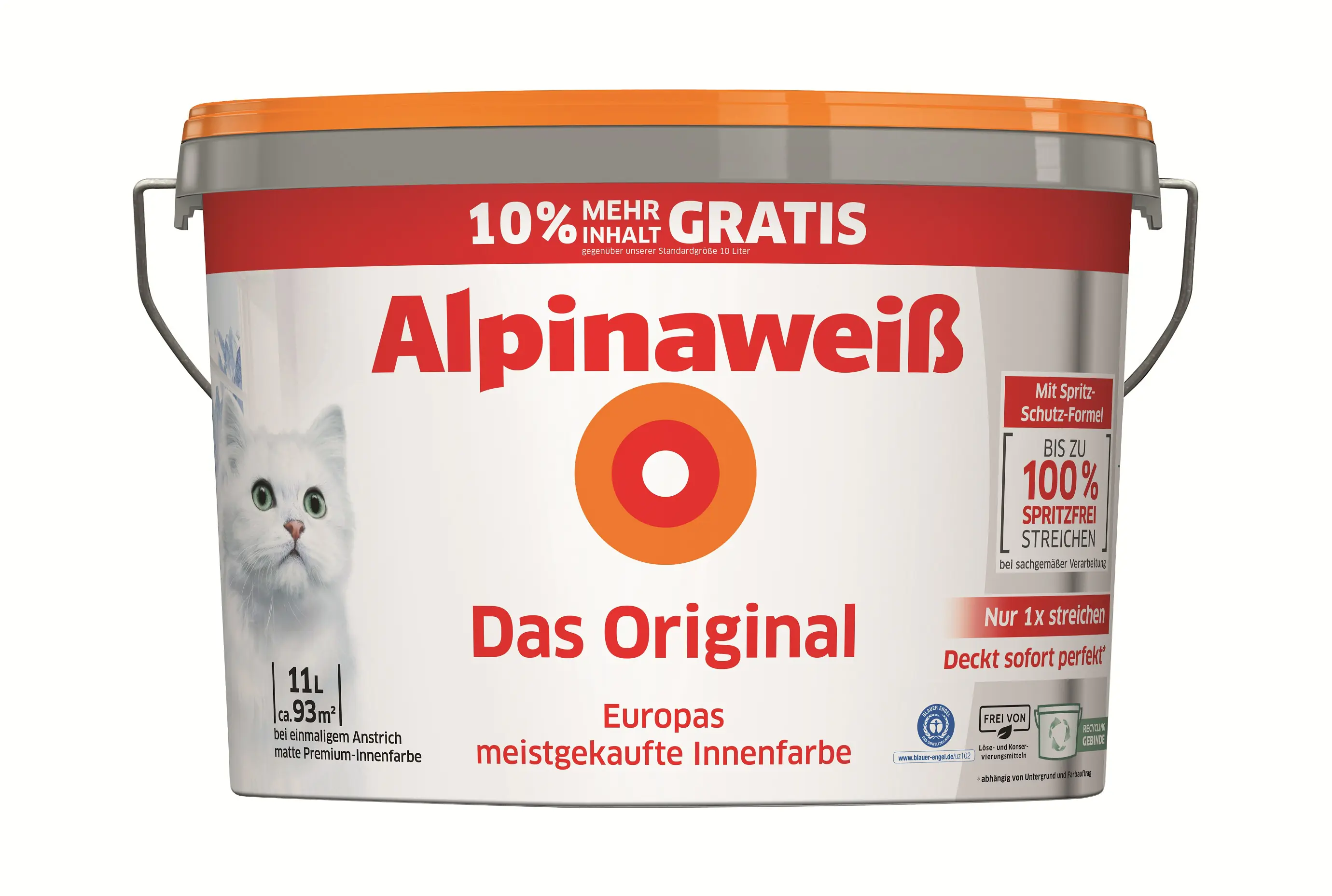 Alpinaweiß 10 L + 1 L gratis.