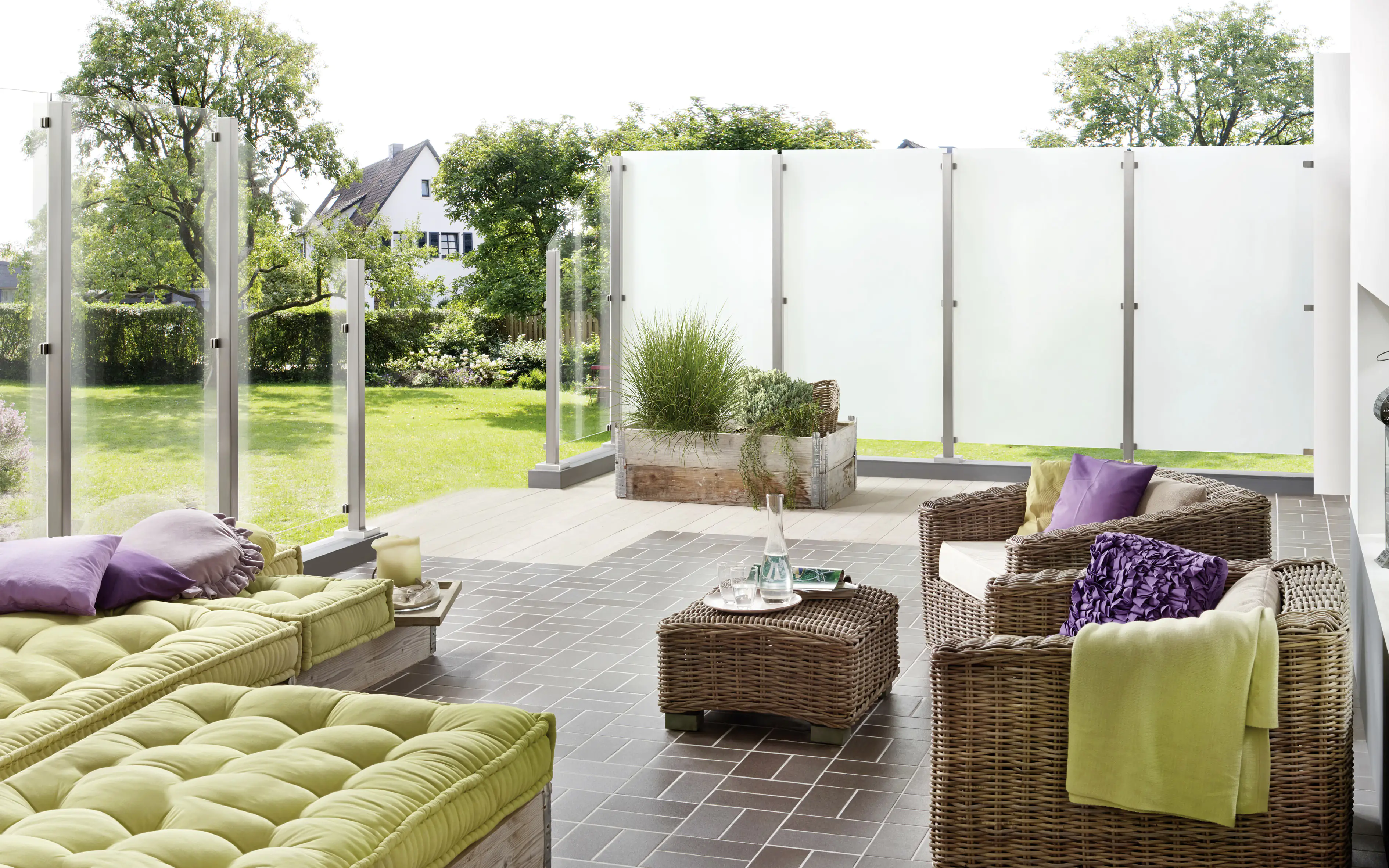 Ambiente Eckpfosten-Set zum ANSCHRAUBEN 187 cm, 60 x 60 mm, Edelstahl V2A
