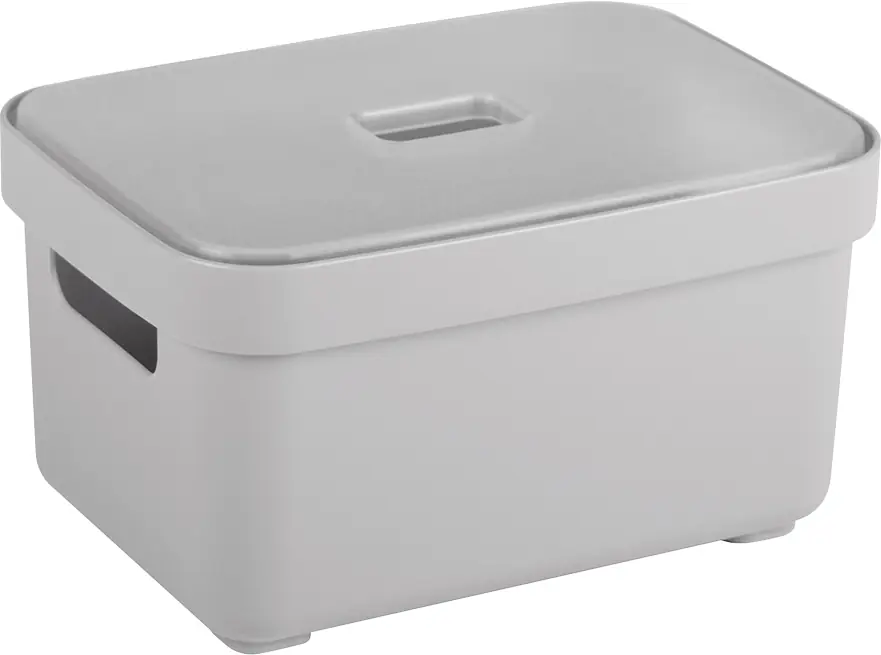 Sunware Aufbewahrungsbox Sigma Home mit Griffen 18 x 13 cm 2,5 L hellgrau