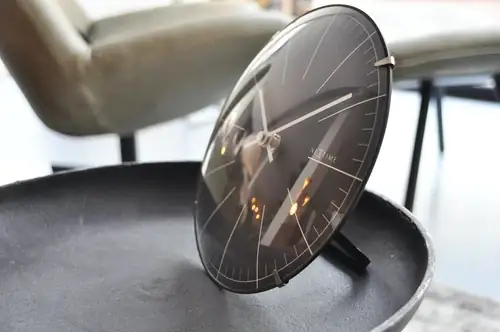 Nextime Tisch- Wanduhr Big Stripe Mini Dome Ø 20 cm schwarz
