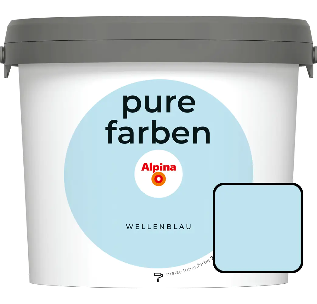 Alpina Pure Farben Wandfarbe wellenblau 2,5 L