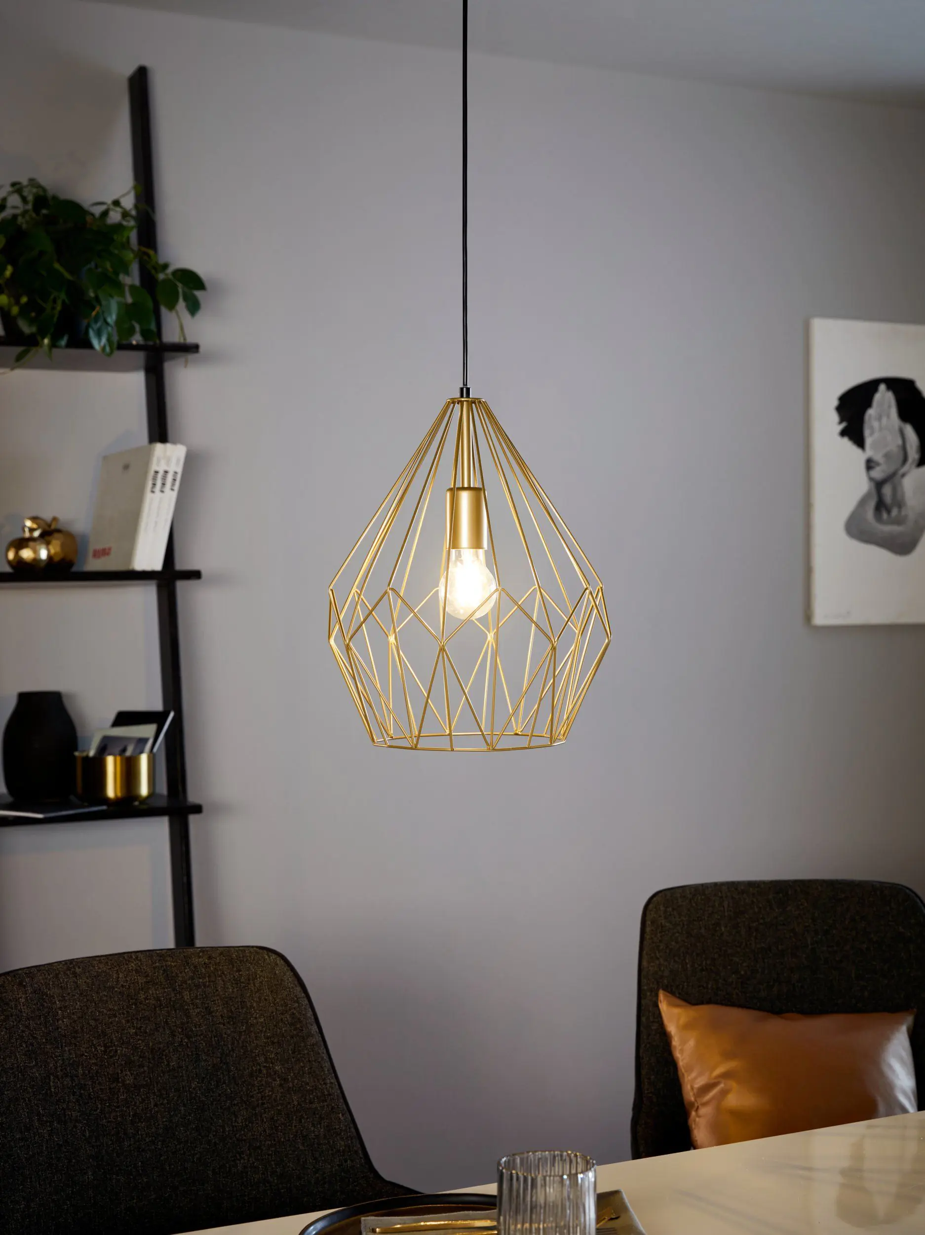 Eglo Pendelleuchte Carlton gold Ø 31 cm E27