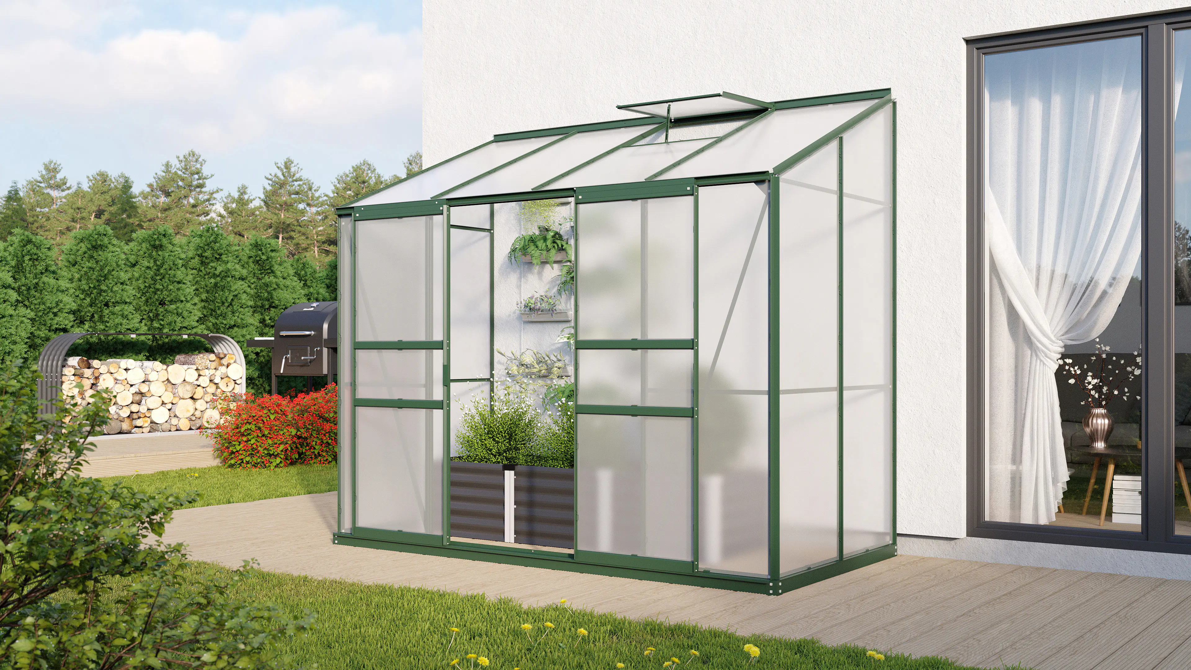 Vitavia Anlehngewächshaus Styx 3300 128 x 254 cm 4 mm HPK