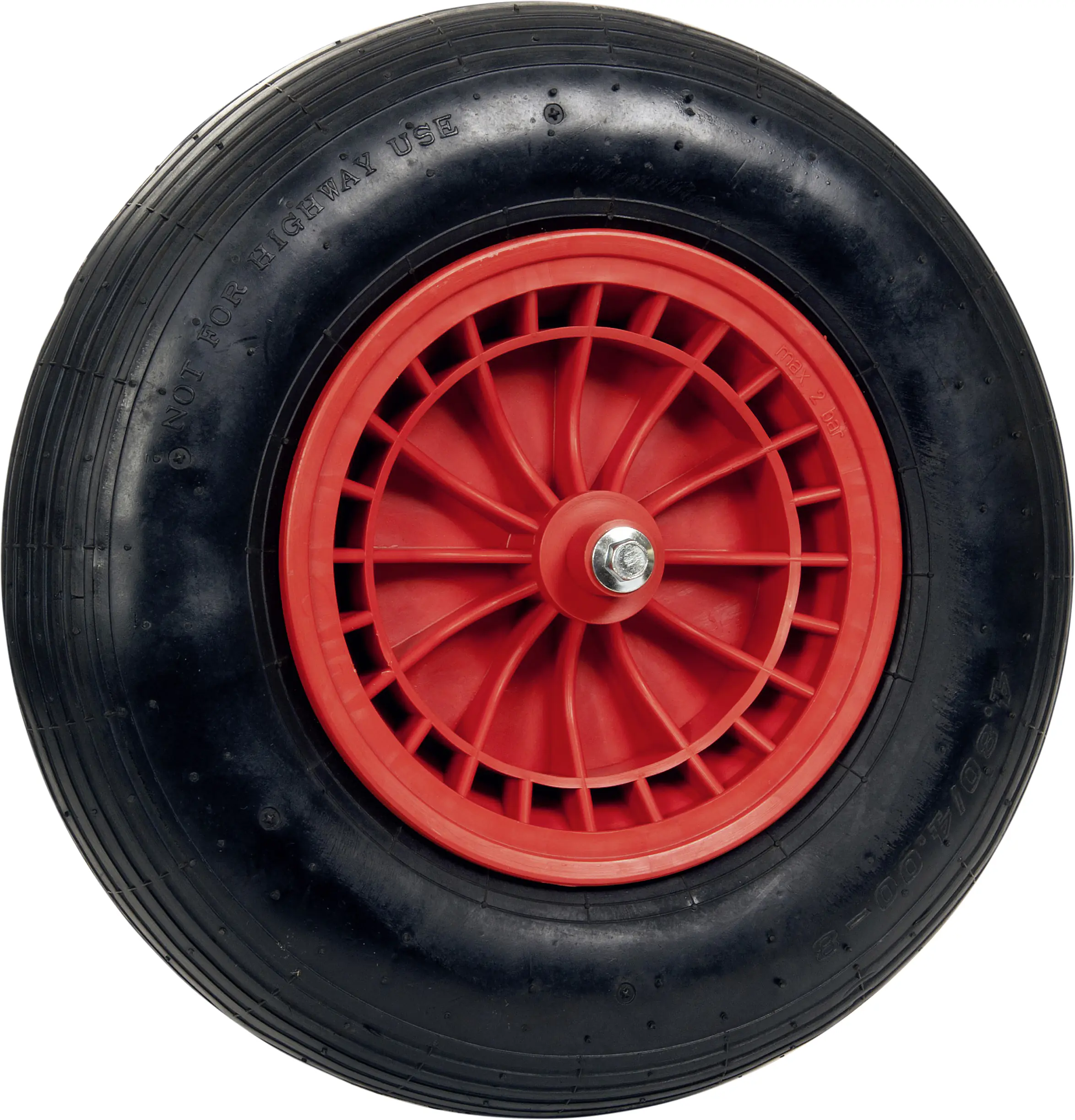 pro-bau-tec Ersatzrad für Schubkarre Kunststoff schwarz/rot