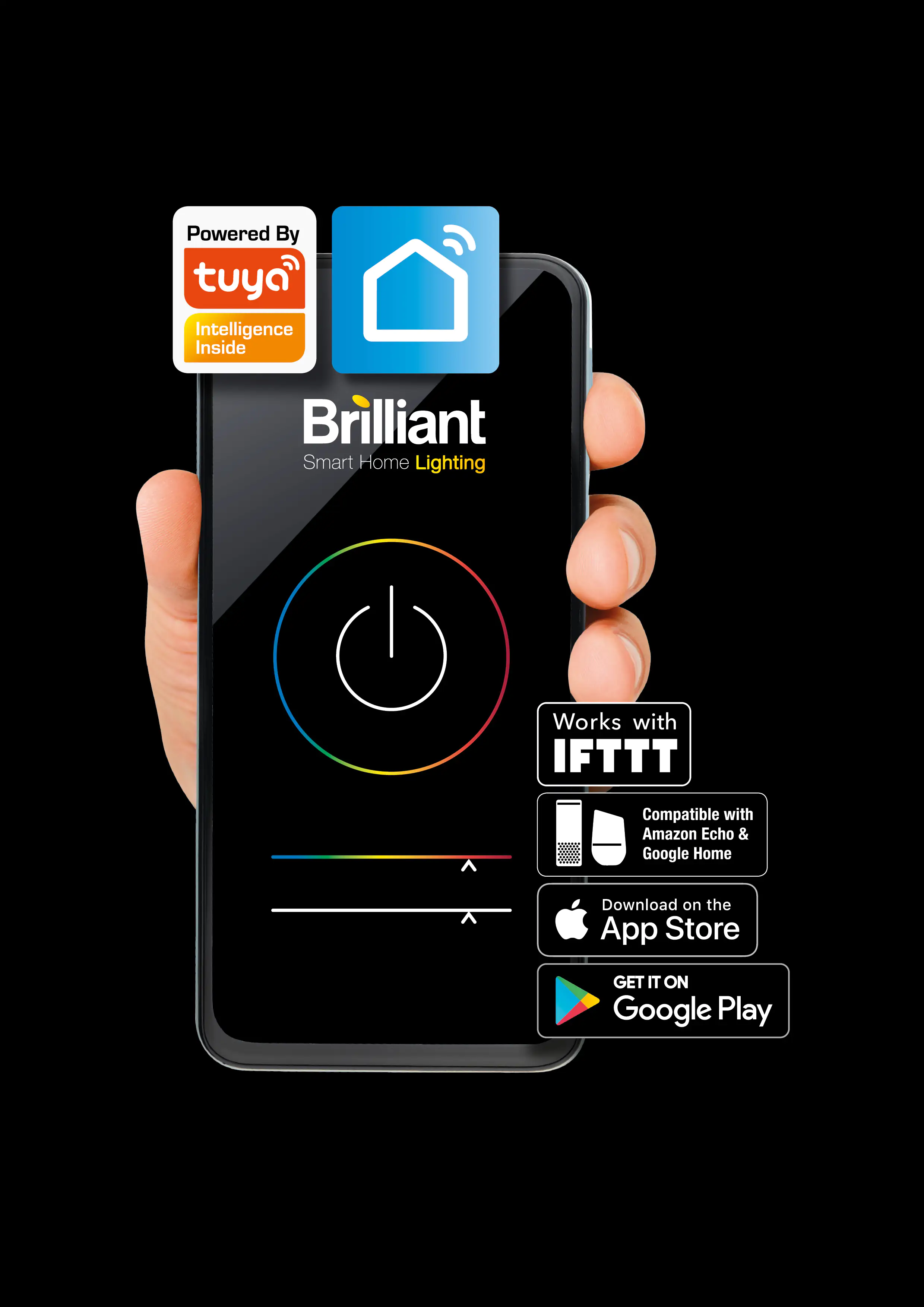 Brilliant Tuya Smart LED Deckenleuchte Ladoga 100 x 25 cm weiß