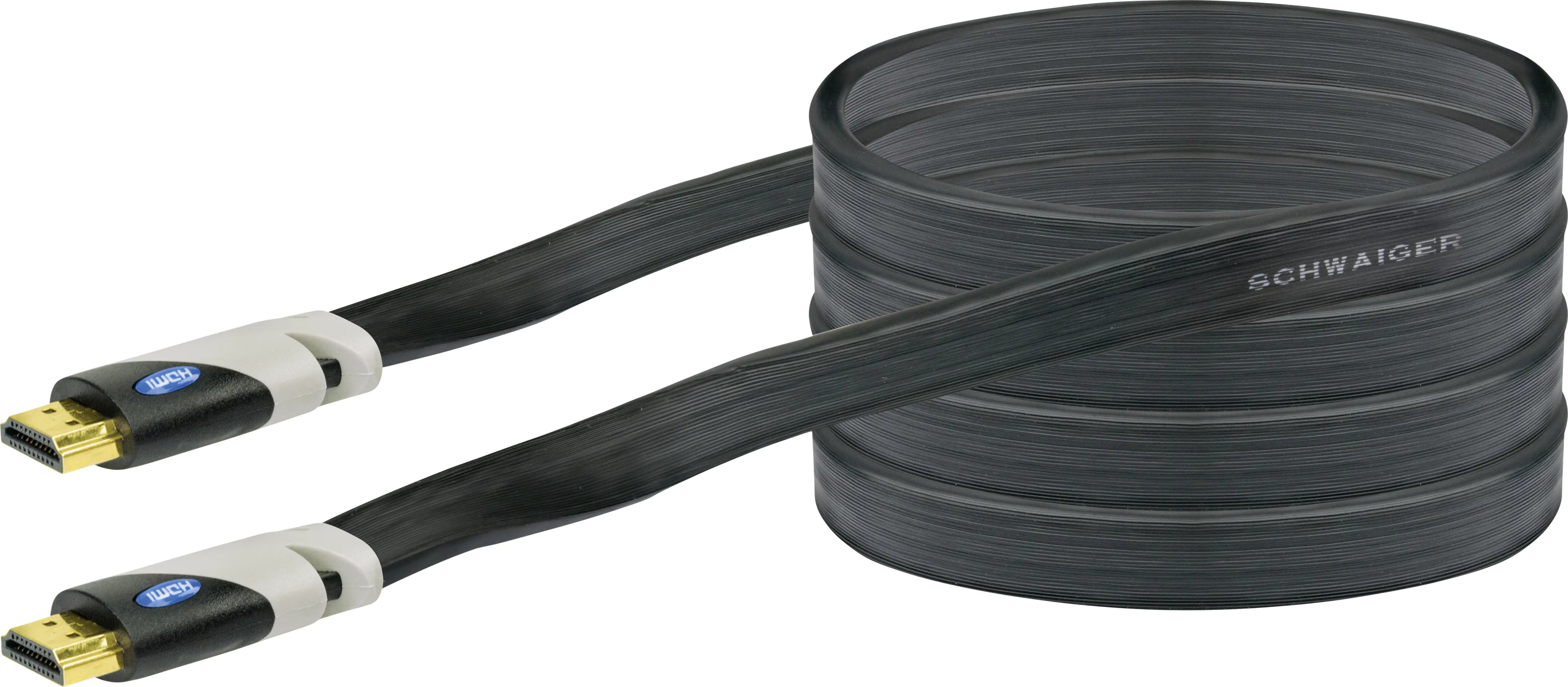 Schwaiger HDMI® Anschlusskabel HDMF30 533 flach schwarz, 3,0m, 2x HDMI