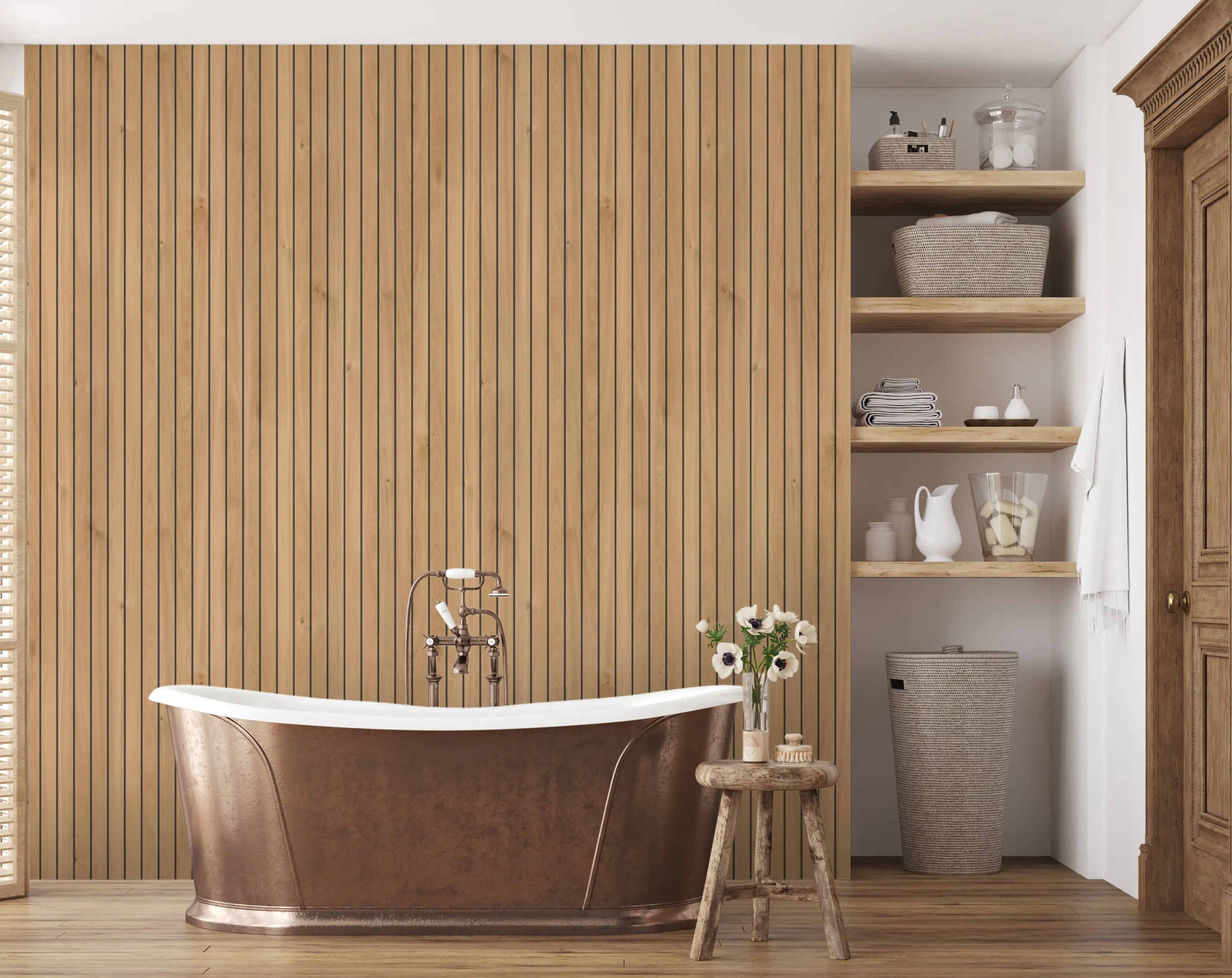 Wandpaneel Rocko Lightwood 265 x 123 x 0,4 cm braun