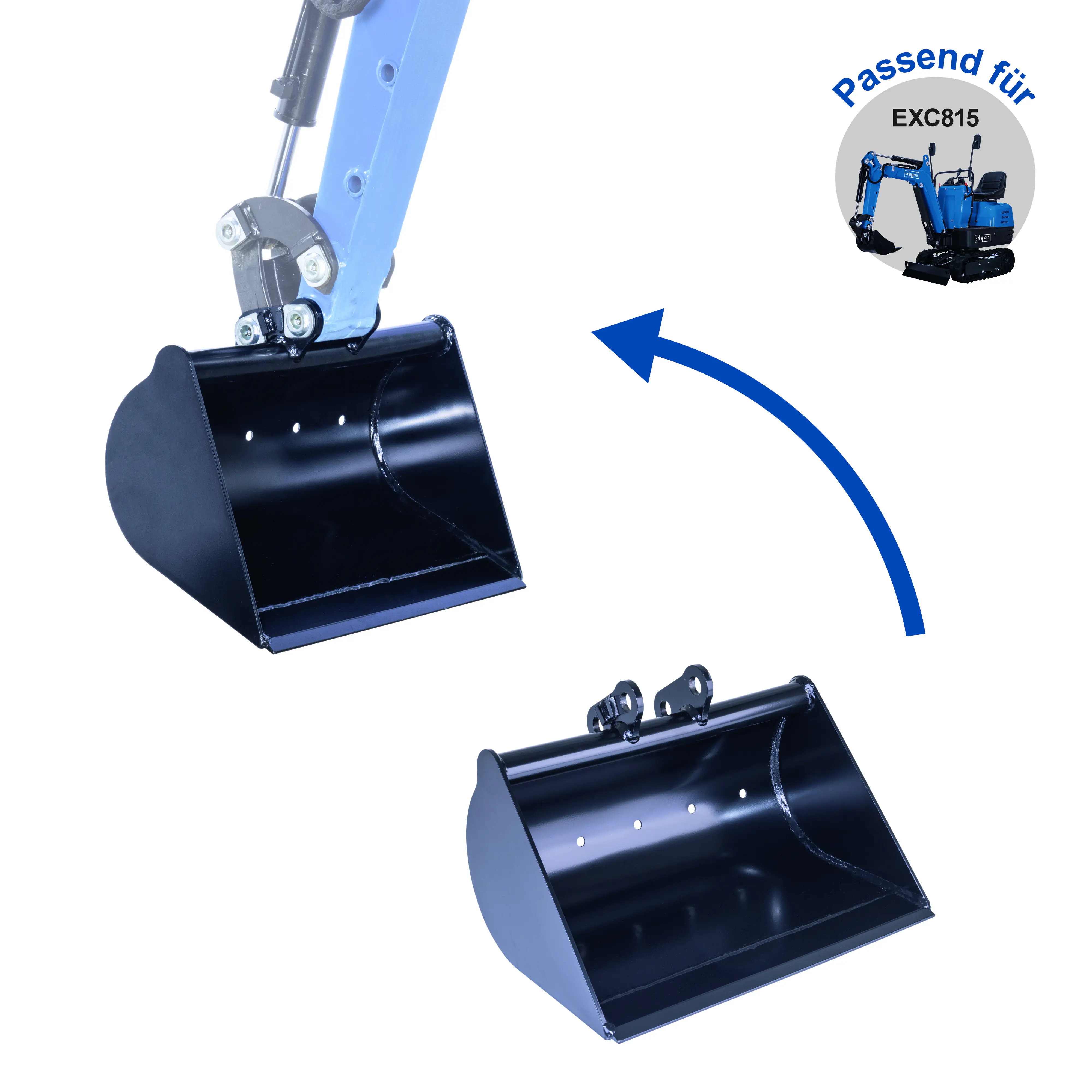 Scheppach Mini-Bagger EXC815 XXL Set inkl. Zubehör 69 cm Spurbreite