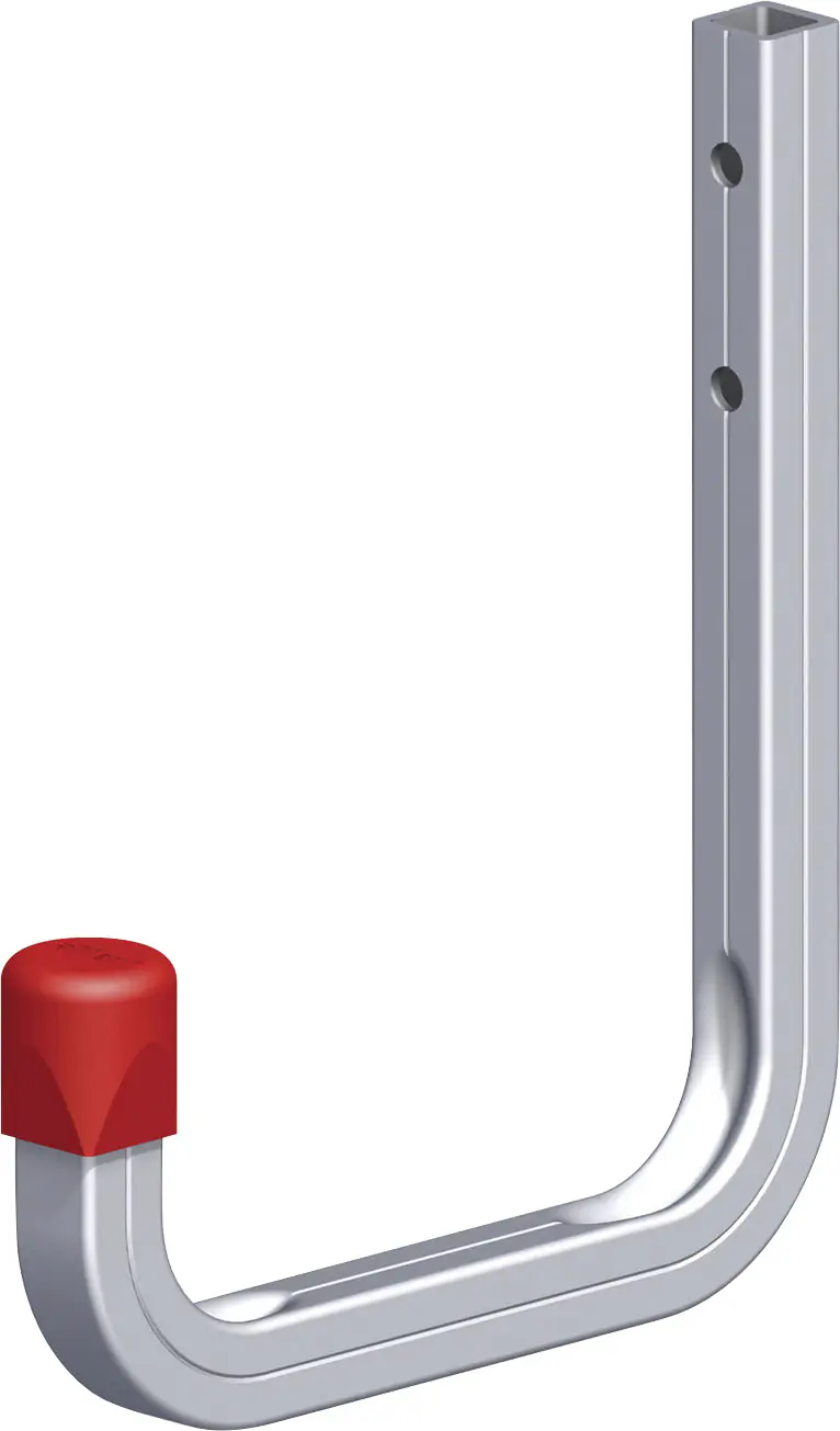 alfer Wandhaken 115 mm 115 x 140 mm Aluminium roh Kappe rot