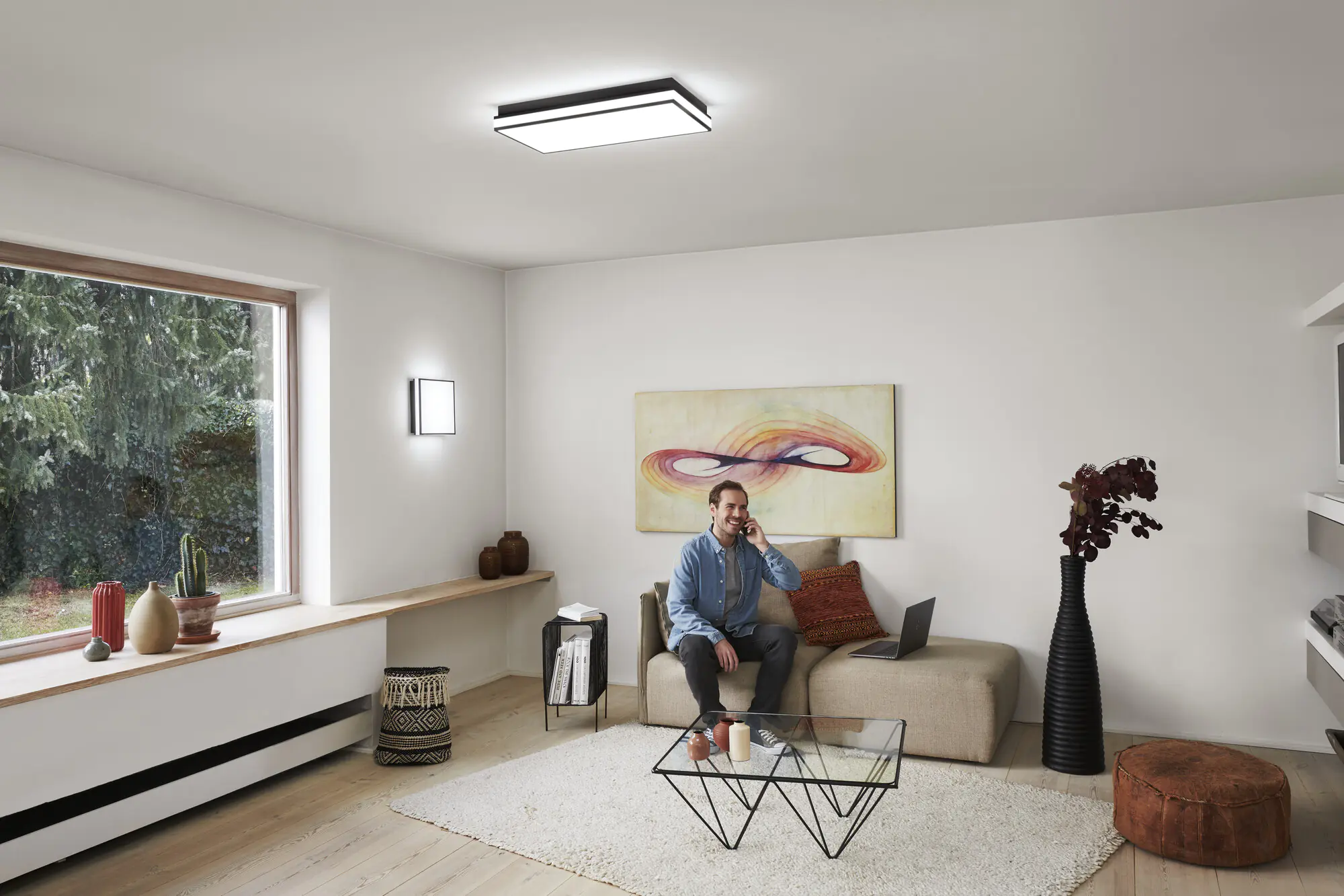 Ledvance Smart+ LED Deckenleuchte Orbis Magnet schwarz 30 x 30 cm 26 W