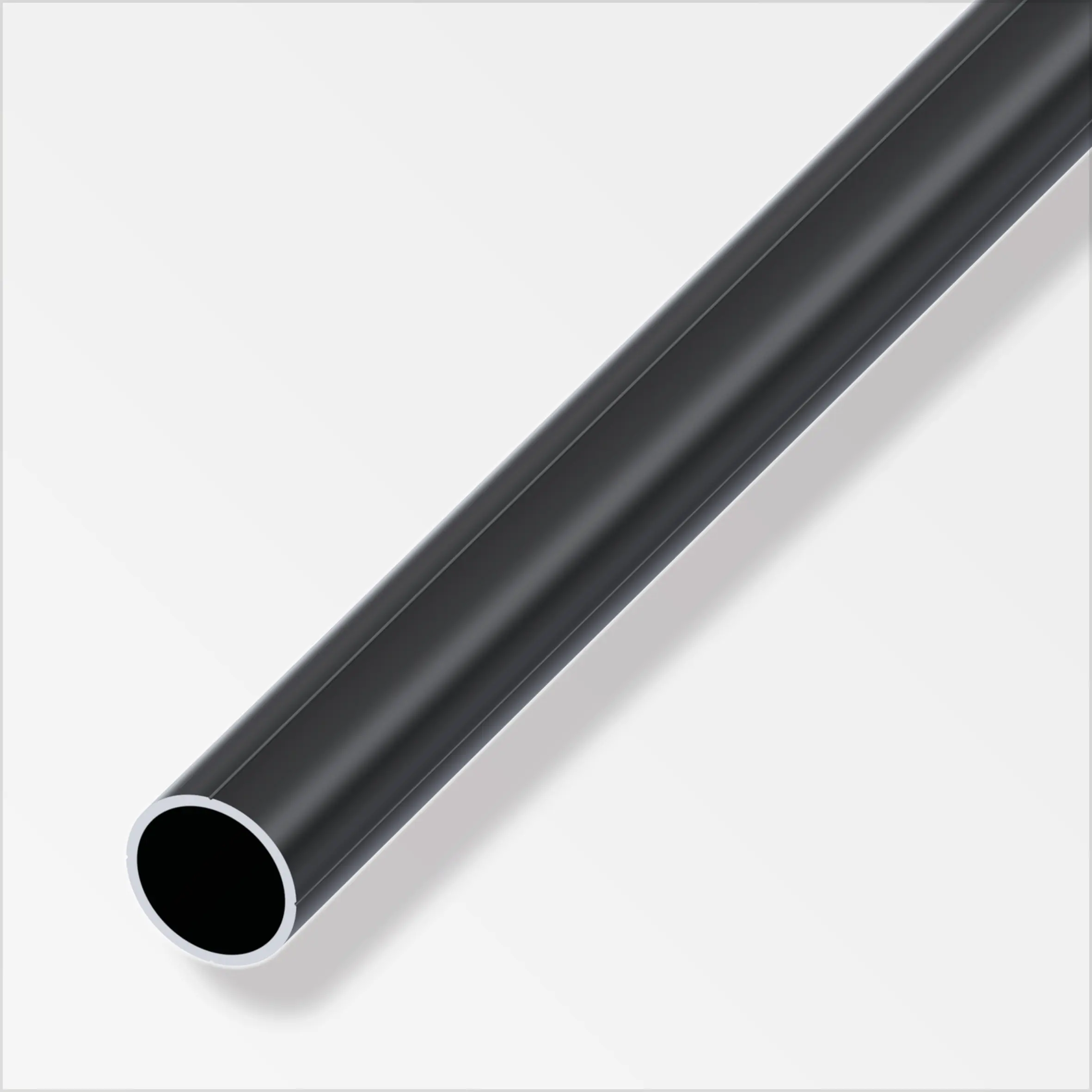 alfer Combitech Rundrohr Aluminium Ø 23,5 mm x 1 m schwarz