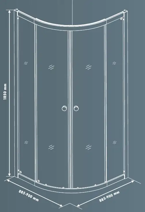 Primaster Runddusche Easy-5 Schiebetür 80 x 80 cm Klarglas chrom