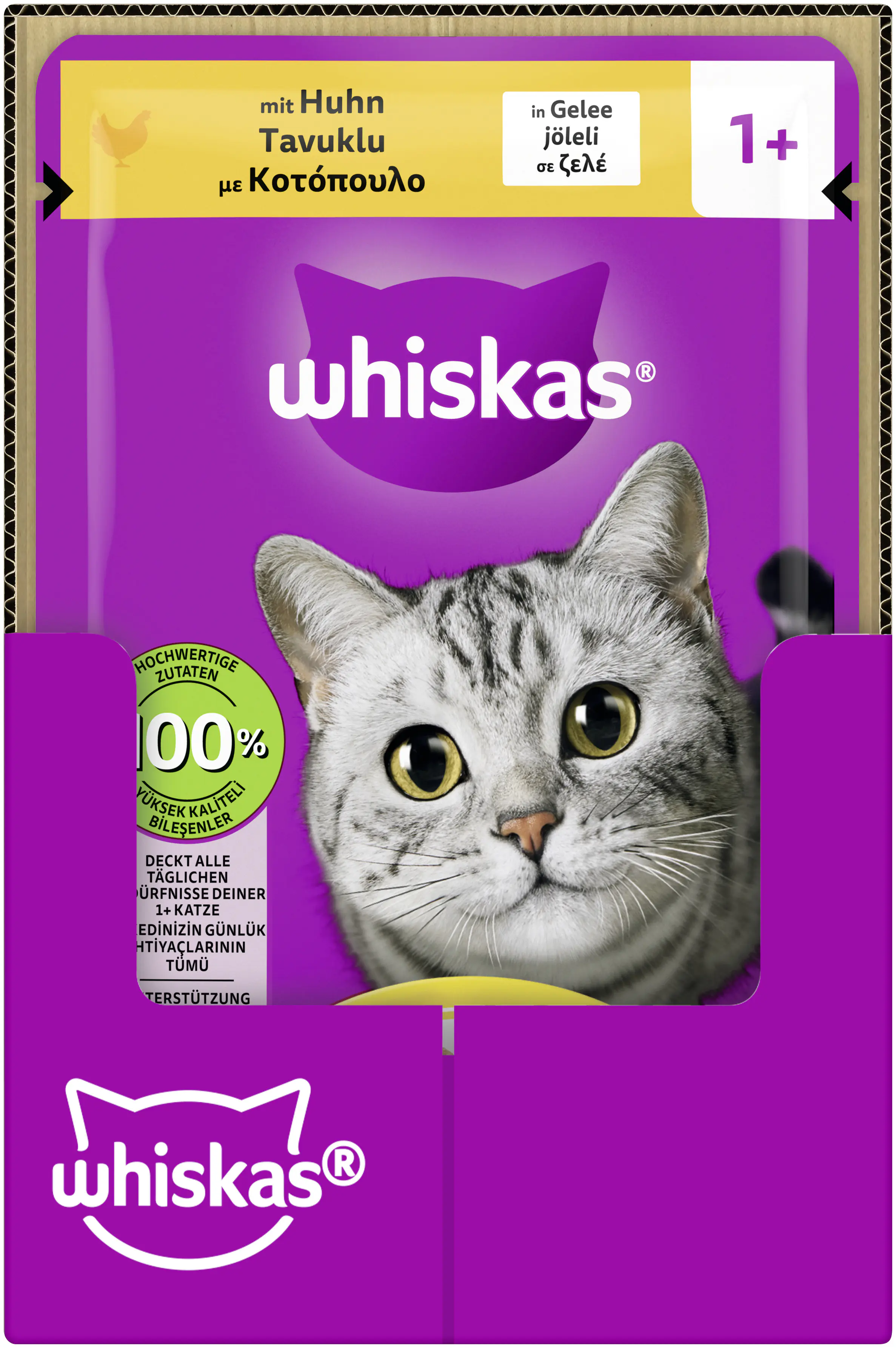 Whiskas Katzennassfutter Adult 85 g Huhn in Gelee