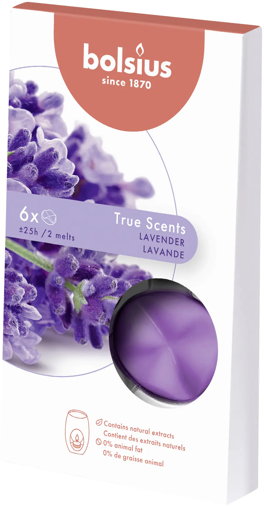Bolsius Aromatic Wax Melts Lavendel, 6er Pack