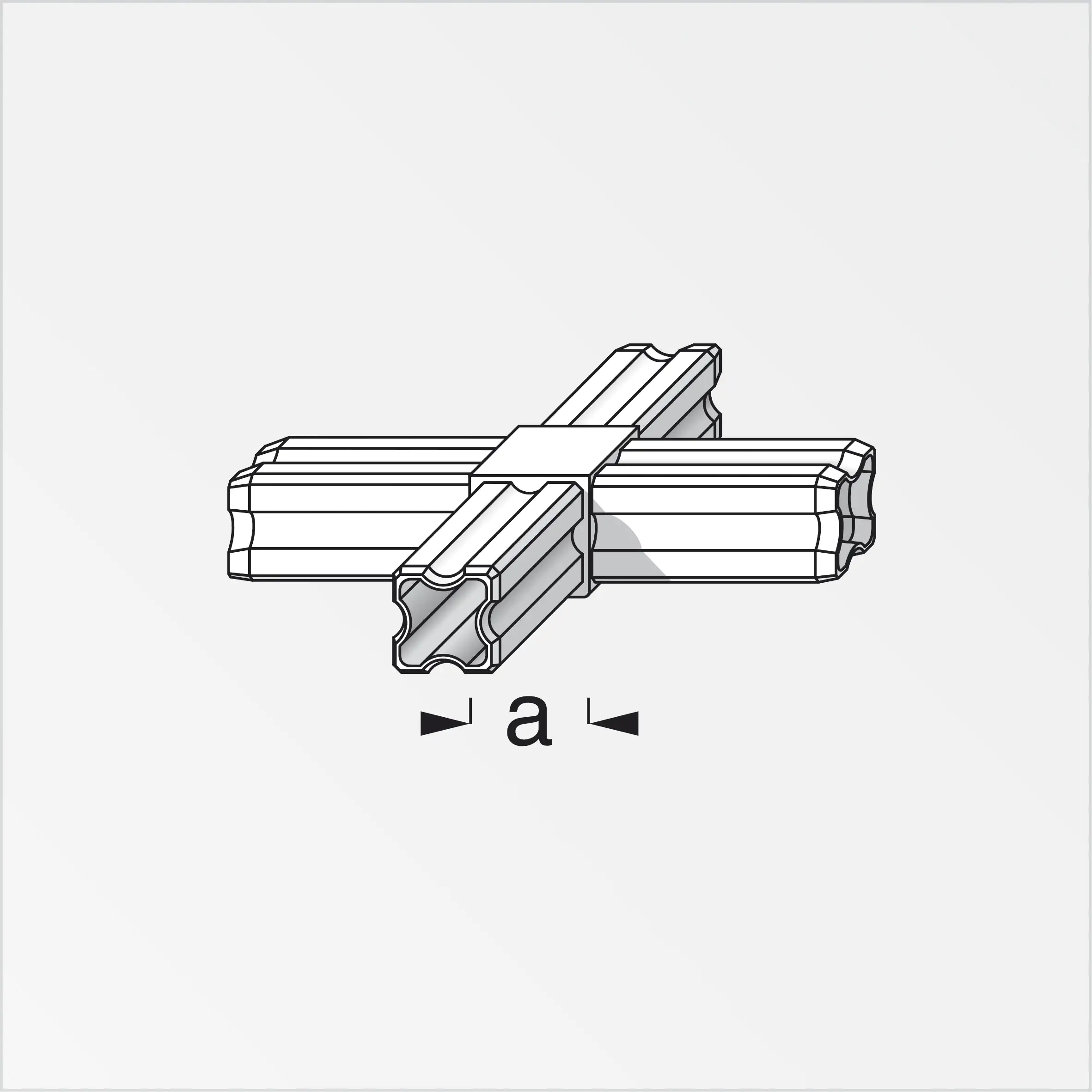 alfer Kreuz-Verbinder, 4 Zapfen 23.5 mm 23.5 mm Kunststoff glatt schwarz