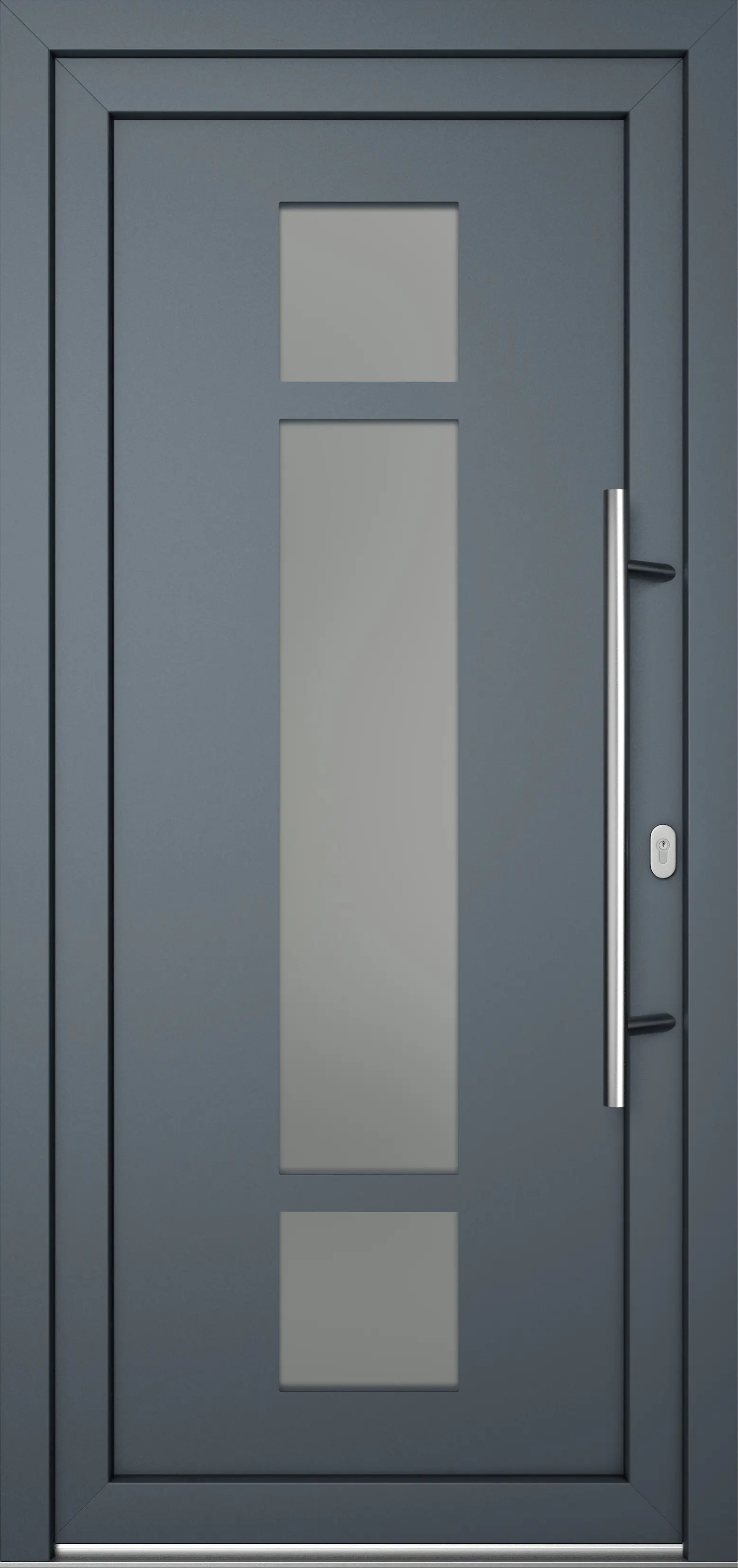 Meeth Haustür Optimal Pro PVC Modell 102 98 x 208 cm DIN Rechts weiß/titan
