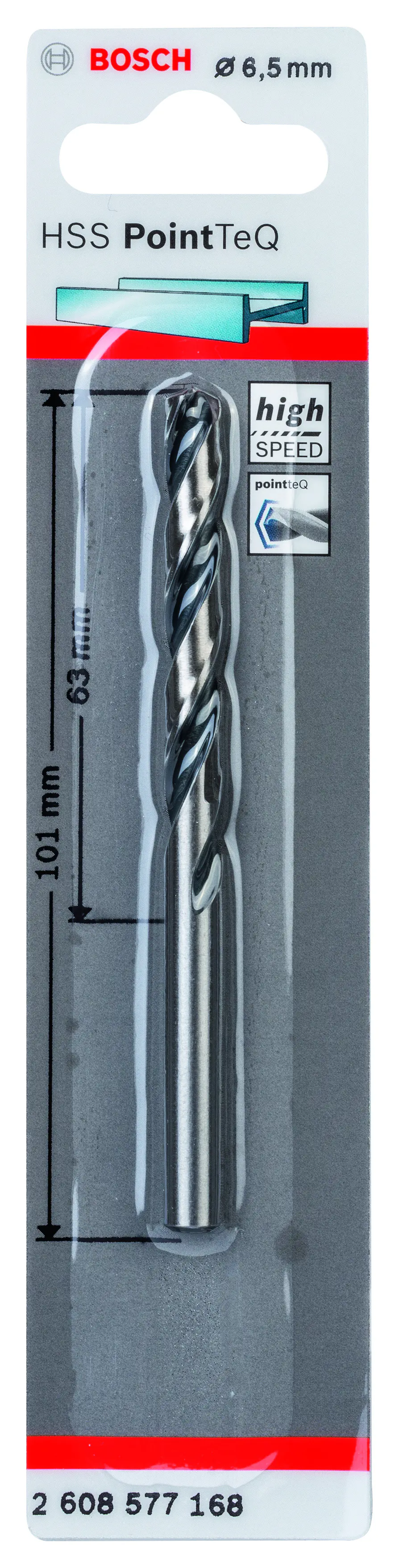 Bosch HSS-Spiralbohrer PointTeQ 6,5 mm