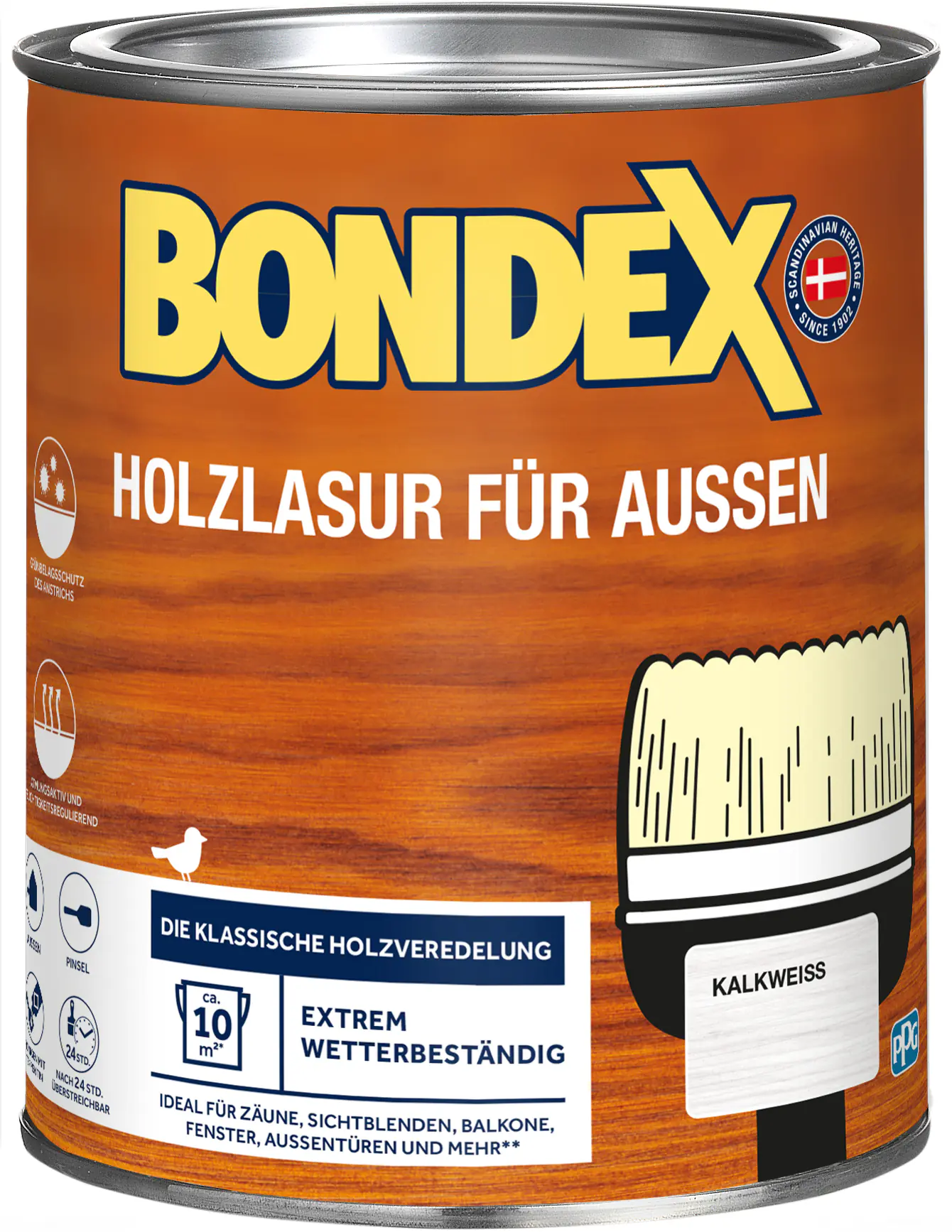 Bondex Holzlasur für Außen 750 ml kalk weiß