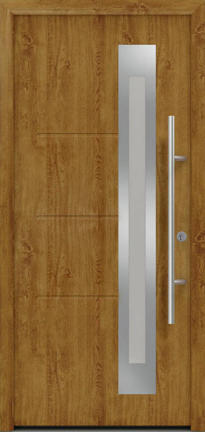 EcoStar Haustür ISOPRO Secur IPS 780S RC2 golden oak 110 x 210 cm