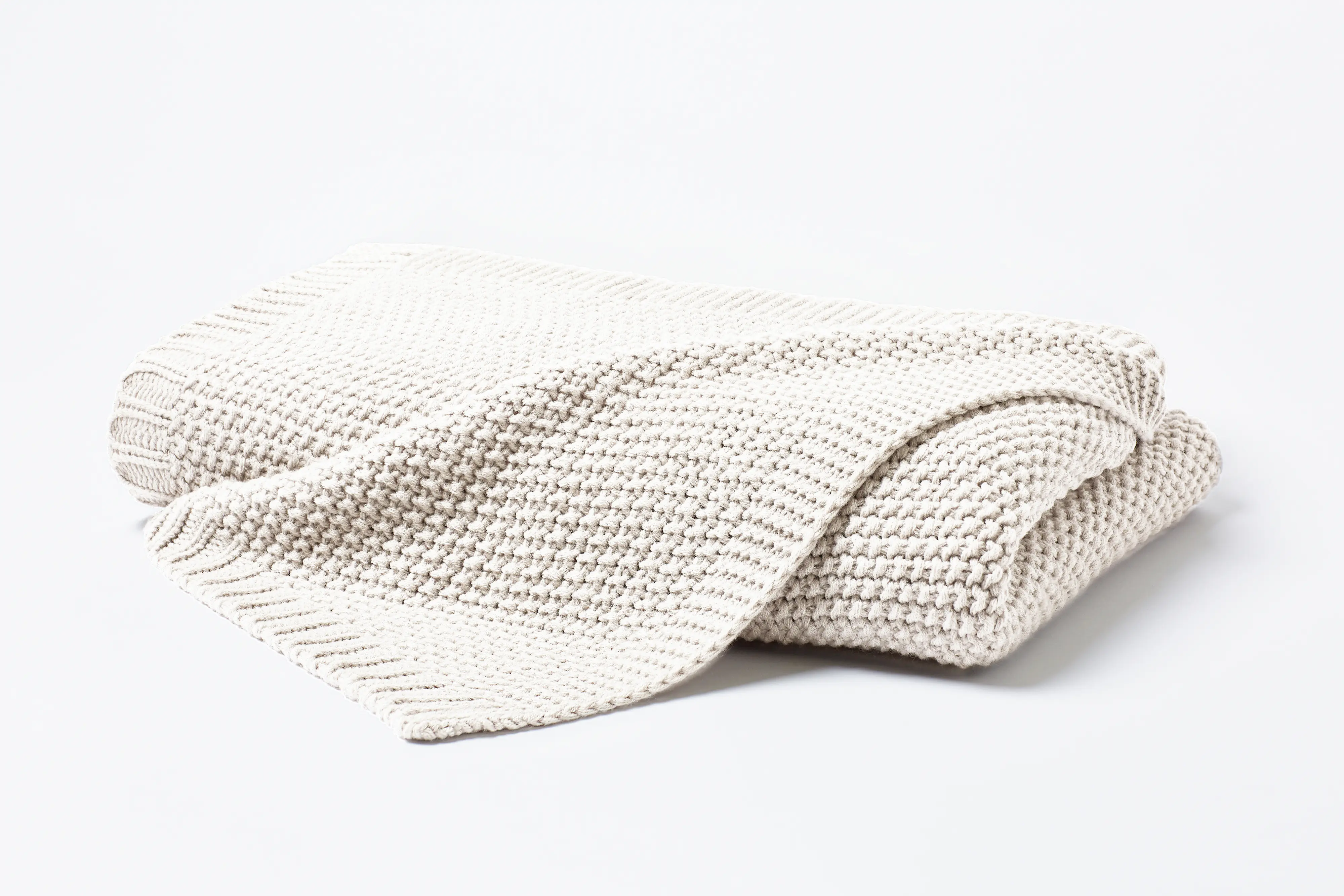 Strickdecke 130 x 170 cm weiß