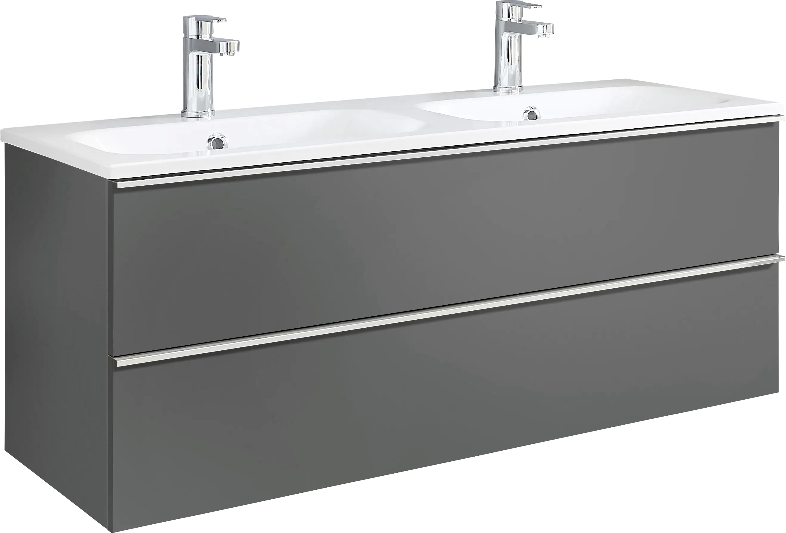 Primaster Bad-Set Düsseldorf grau 121 cm LED-Leuchten, Mineralgusswaschtisch