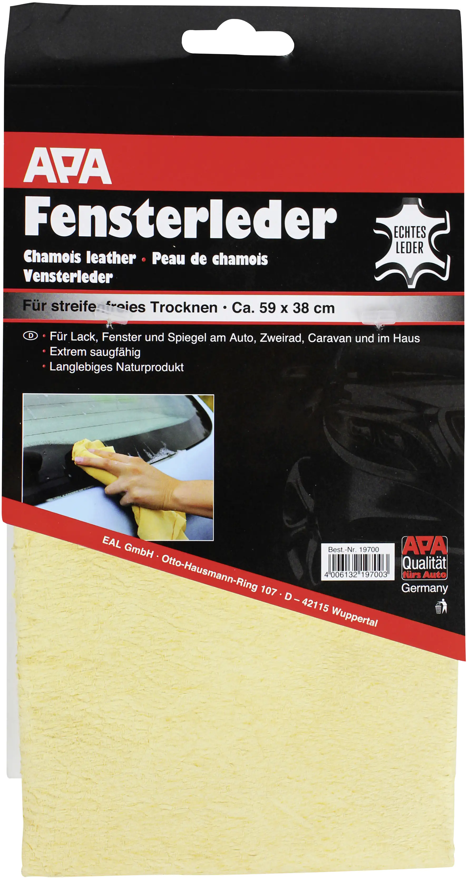 APA Fensterleder Echtleder M 59 x 38 cm