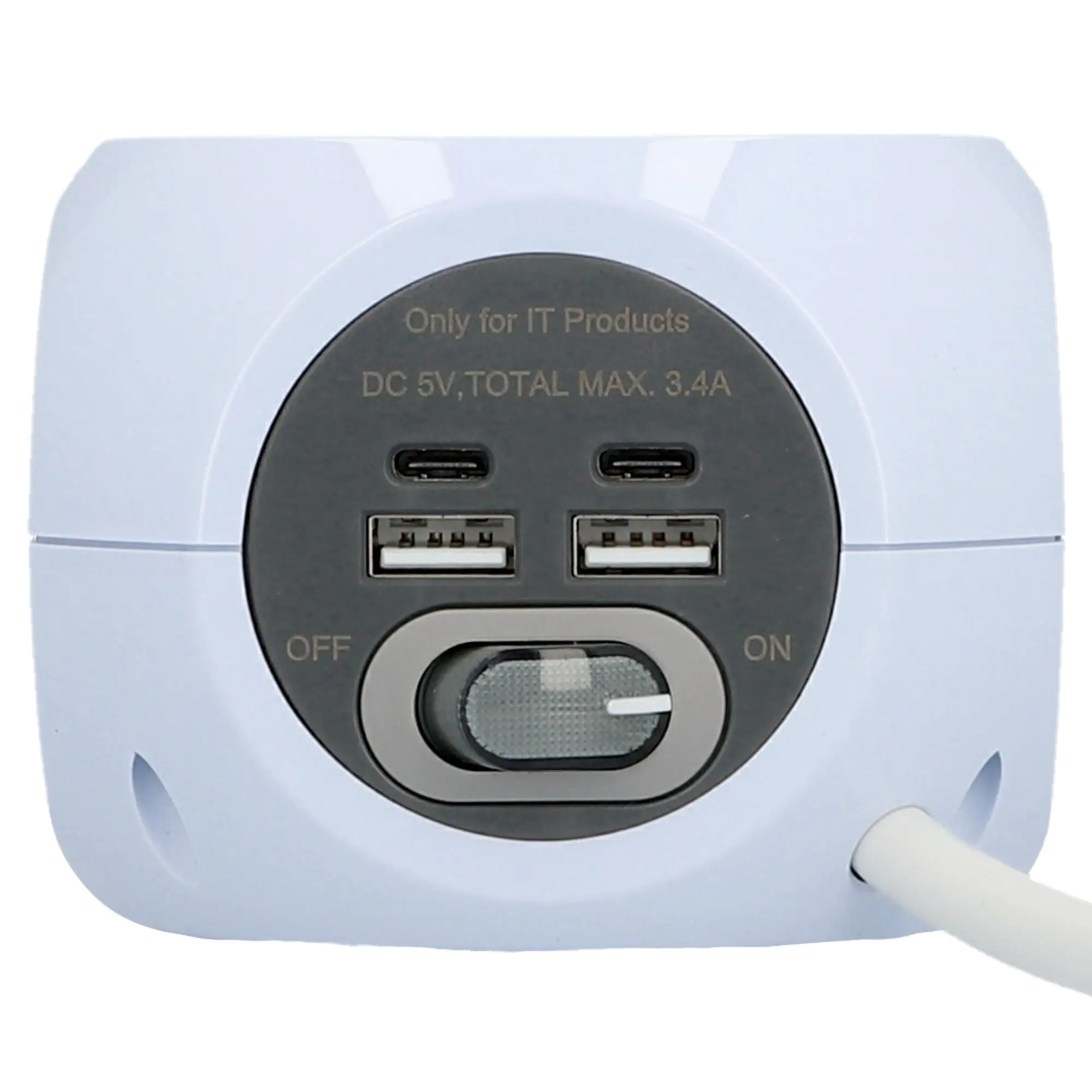 Steckdosen Würfel induktives Laden & USB  A+C, 1,4 m, weiß